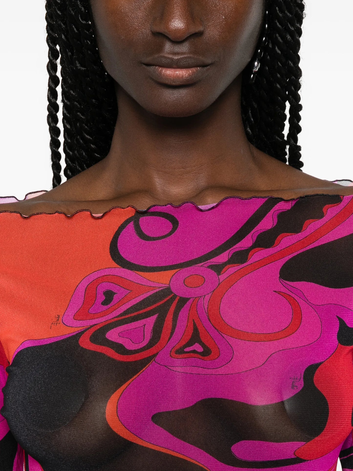 orchidee-print midi dress