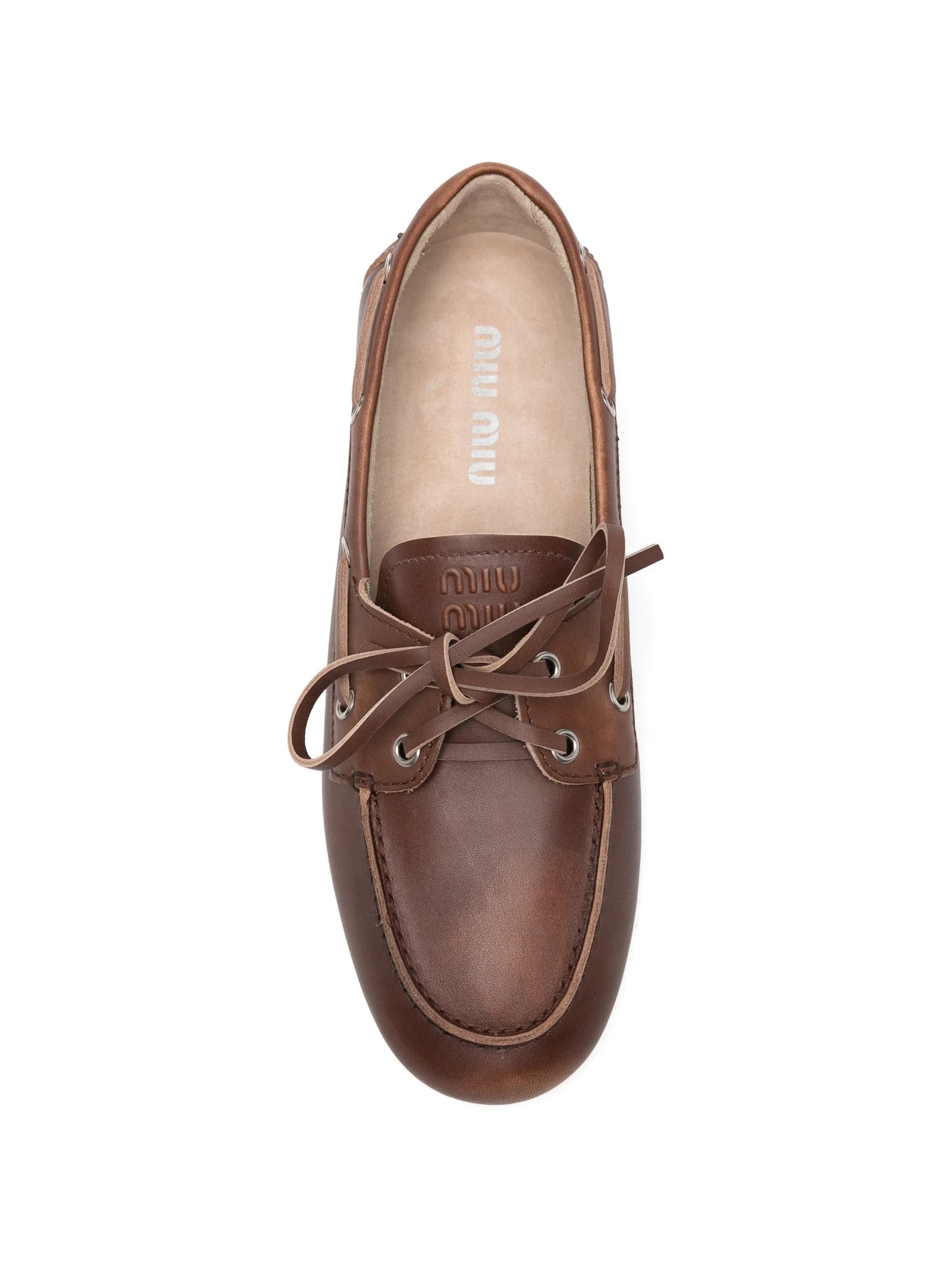 lace-up leather boat shoes