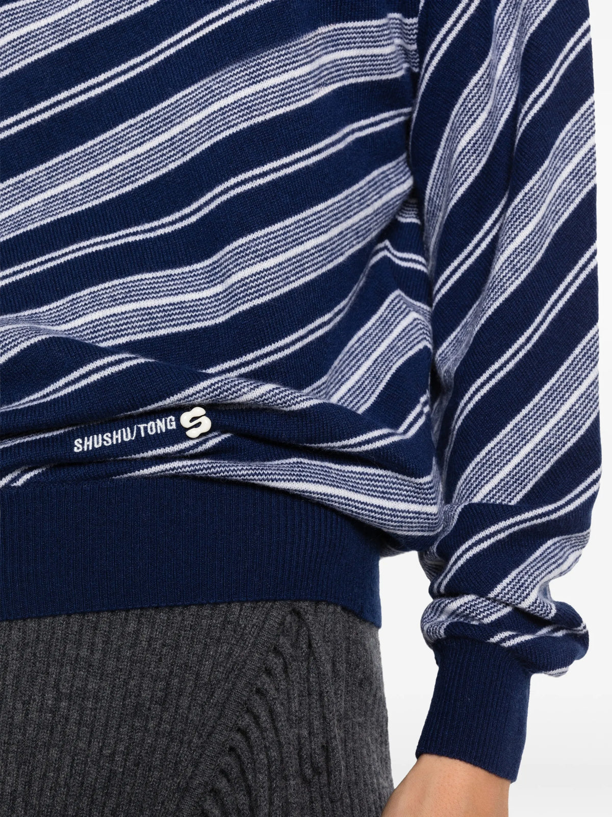 stripe-pattern sweater