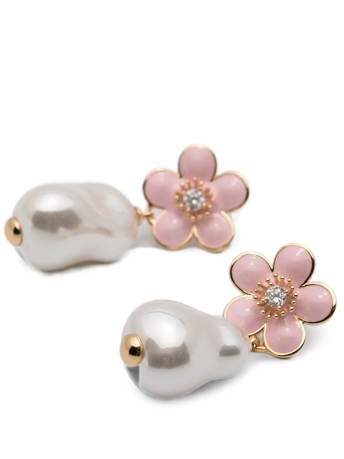 flower pearl drop earrings