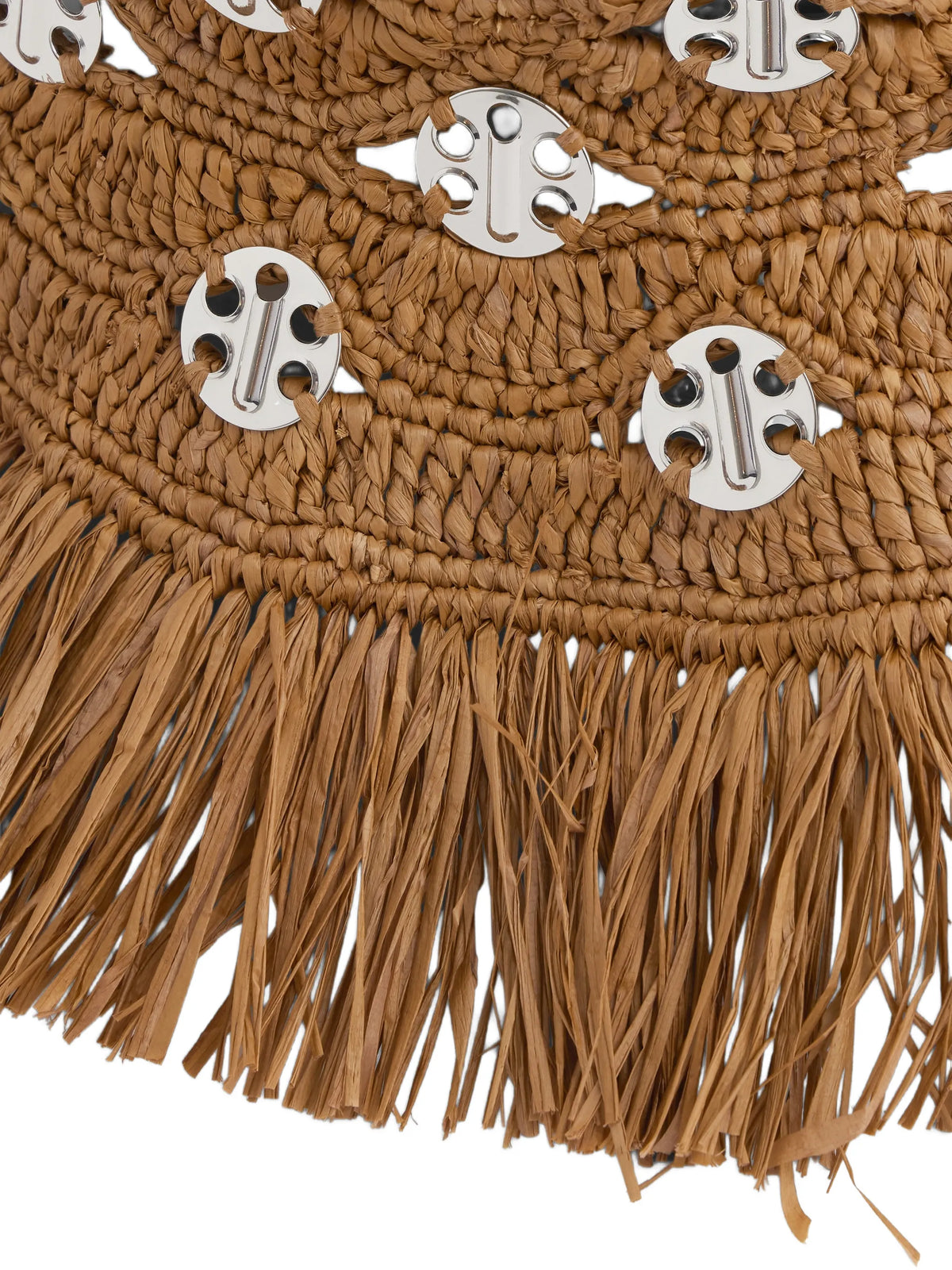 bob hat in raffia with Iconic 1969 discs