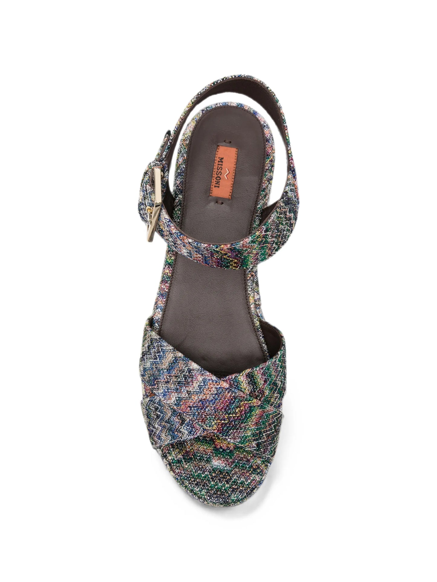zigzag-knit platform sandals