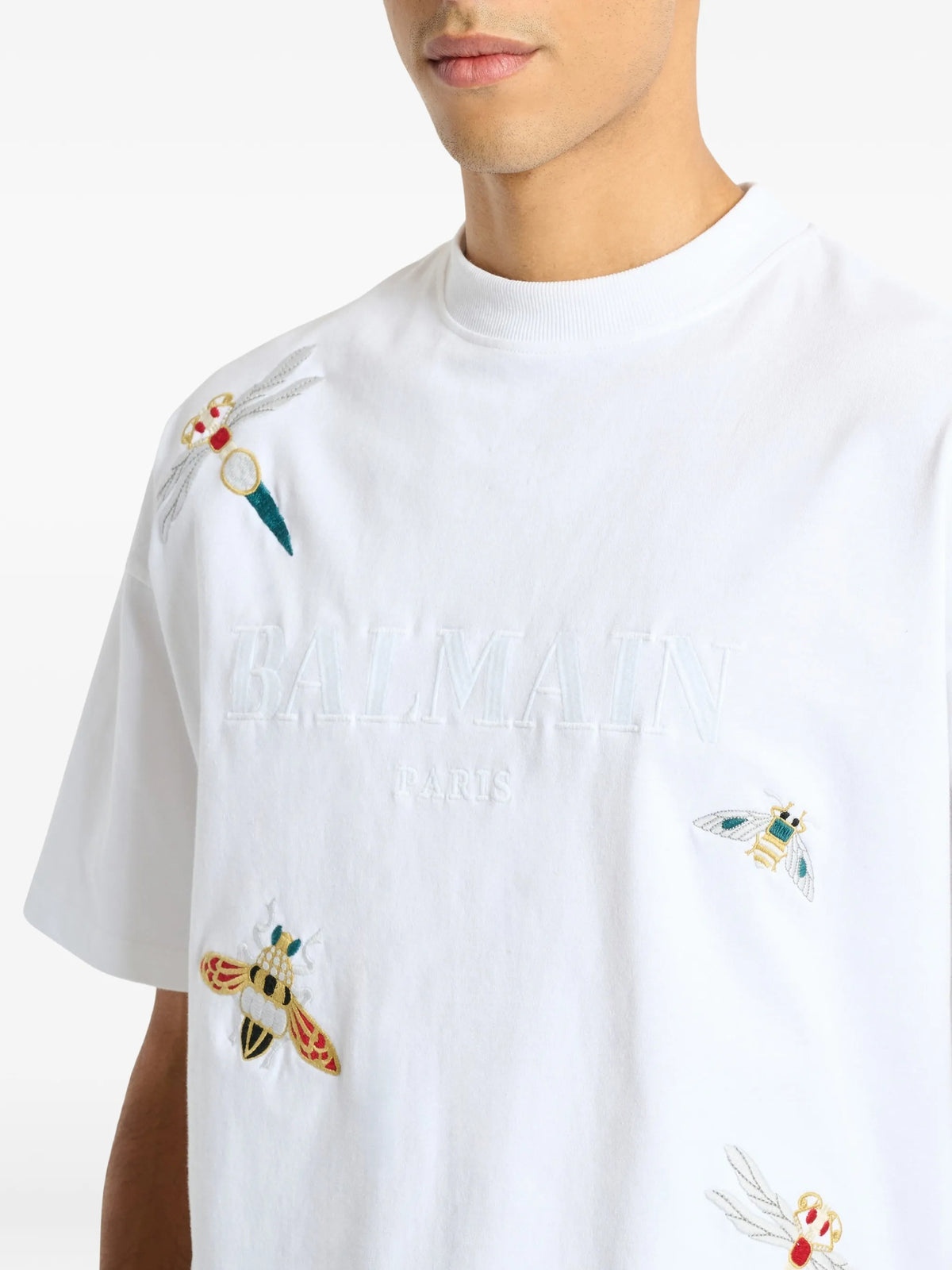 embroidered Balmain Insect T-shirt
