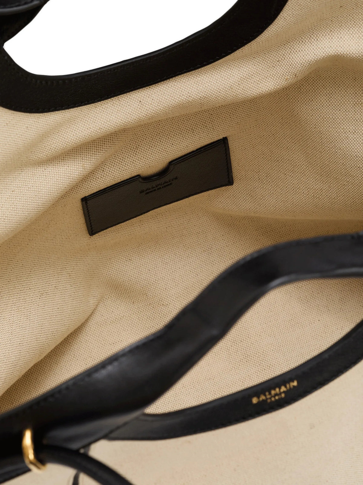 large tote in smooth leather and canvas