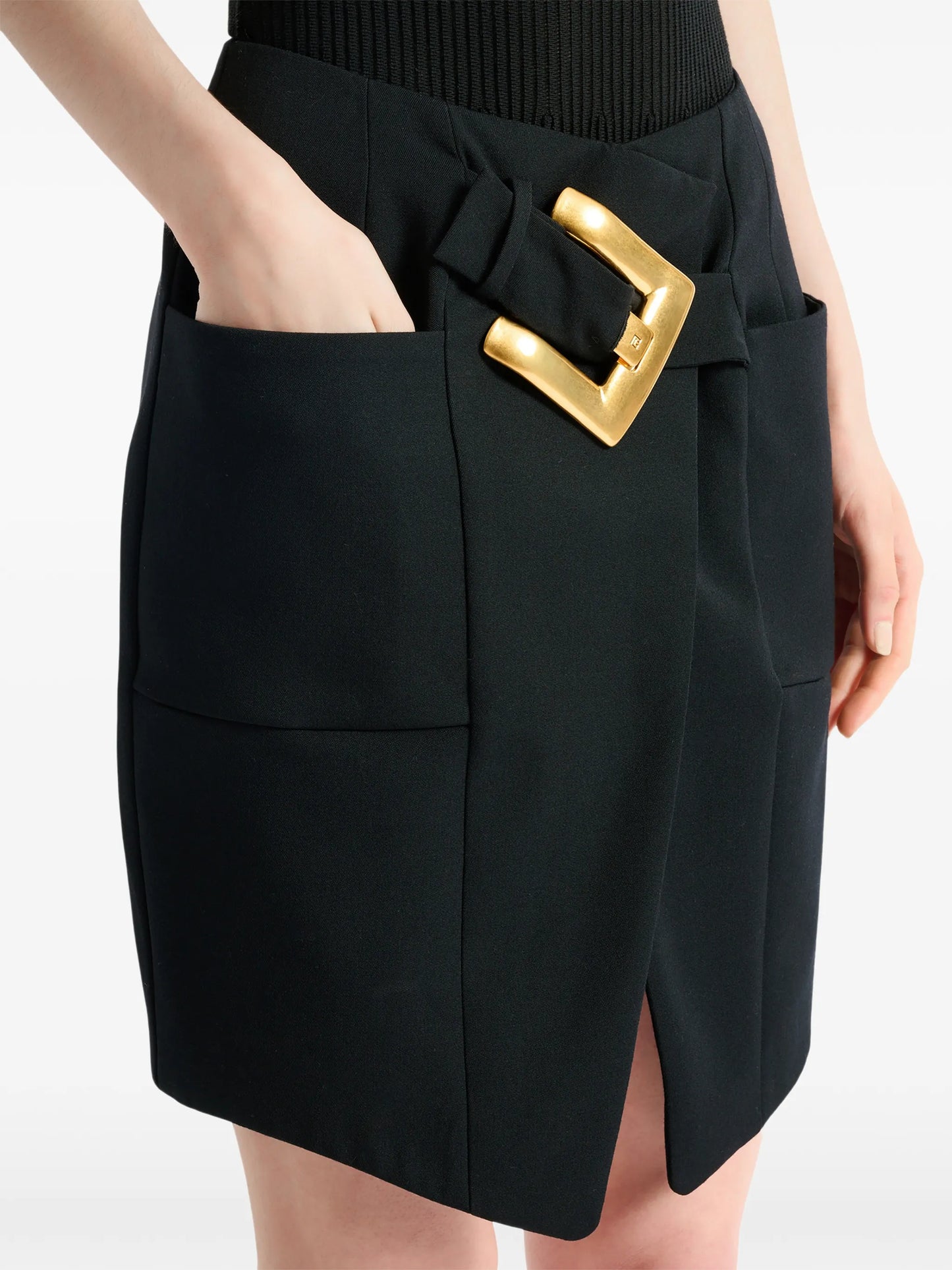 belted grain de poudre skirt