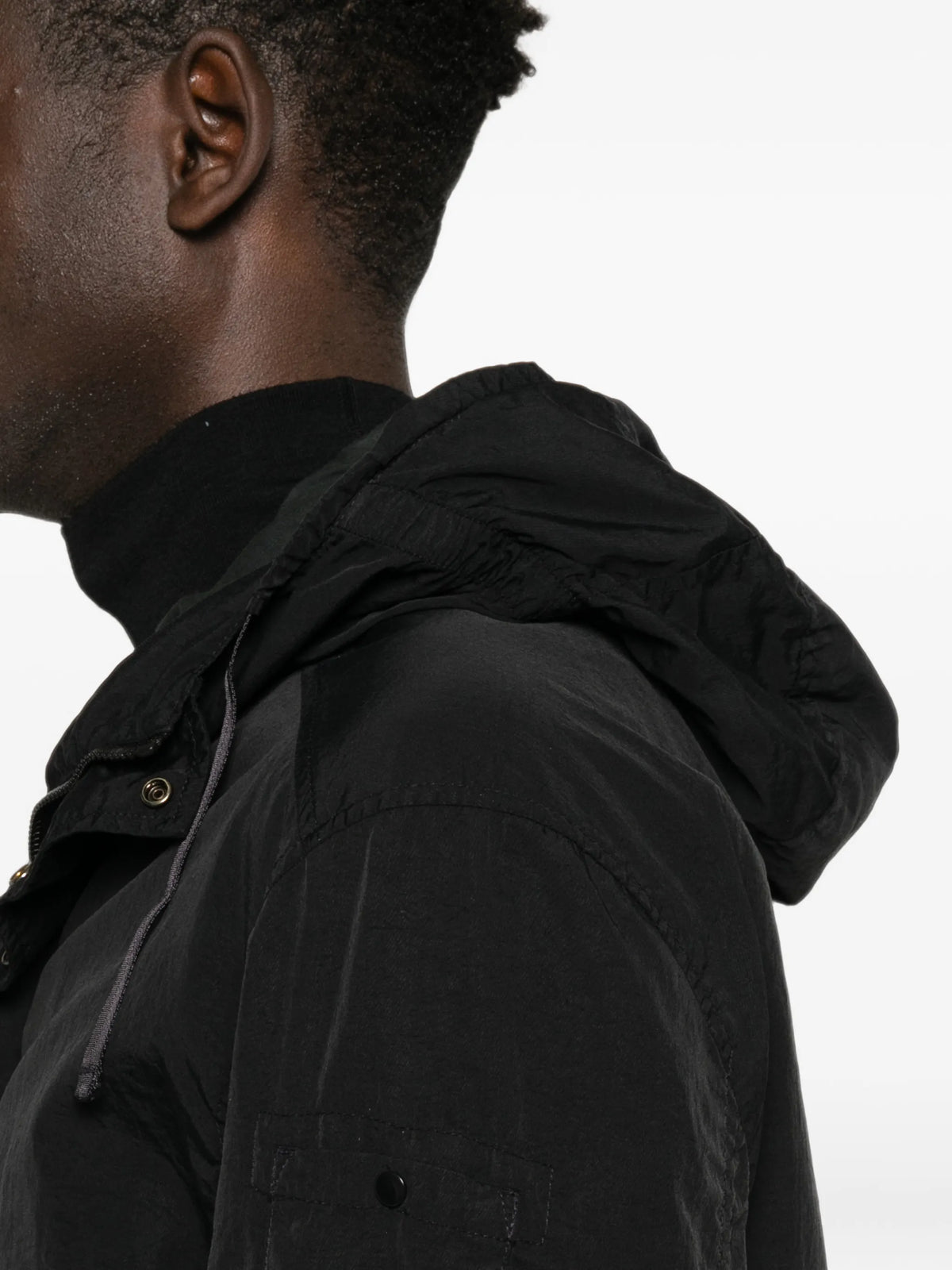 T-ST nylon lens hooded overshirt