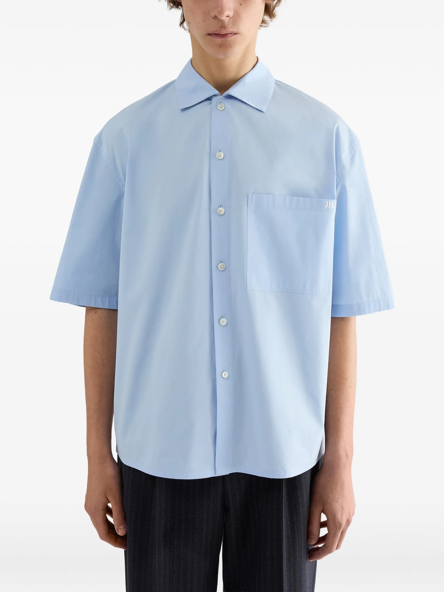logo-embroidered poplin shirt