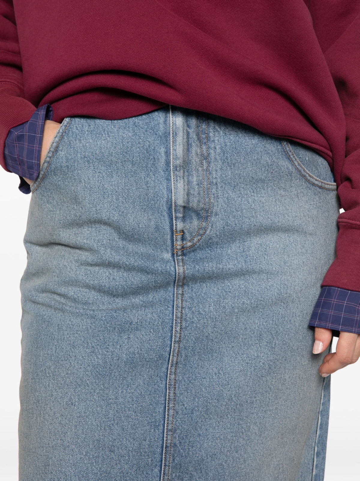 Bad Girl denim midi skirt