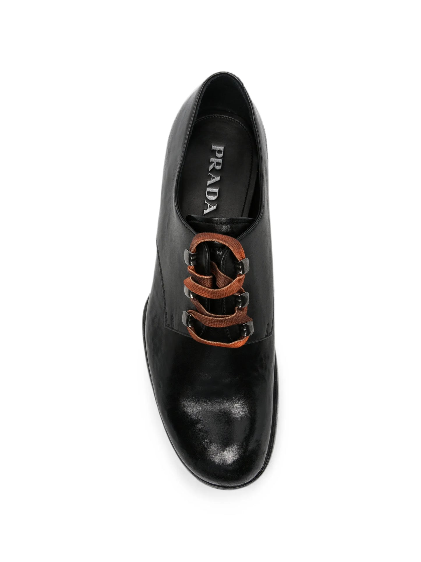 antiqued leather lace-up shoes