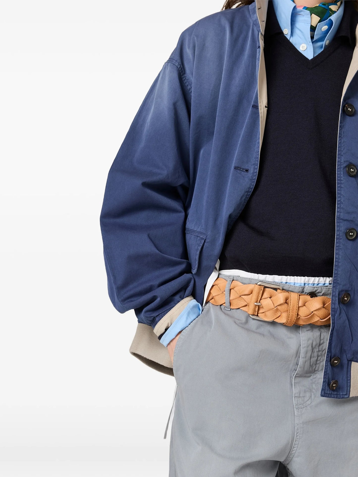 old washed twill blouson jacket