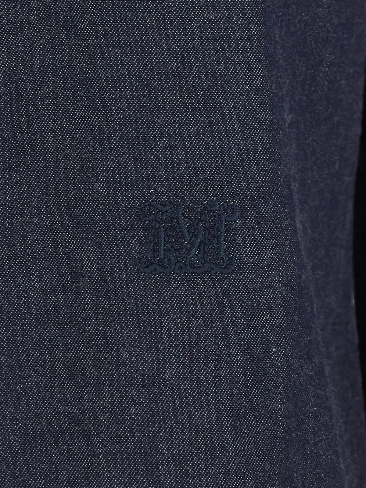 logo-embroidered denim shirt