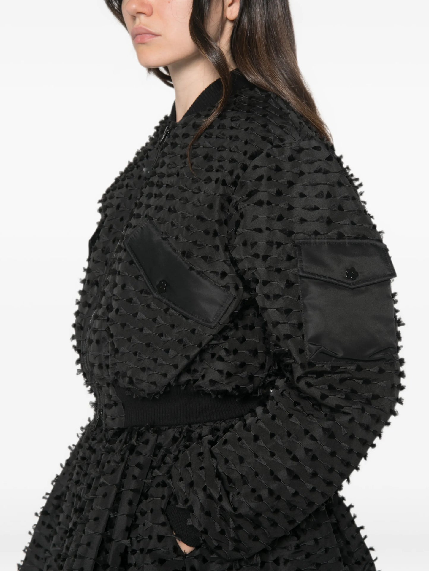 fil-coupé flared-hem jacket