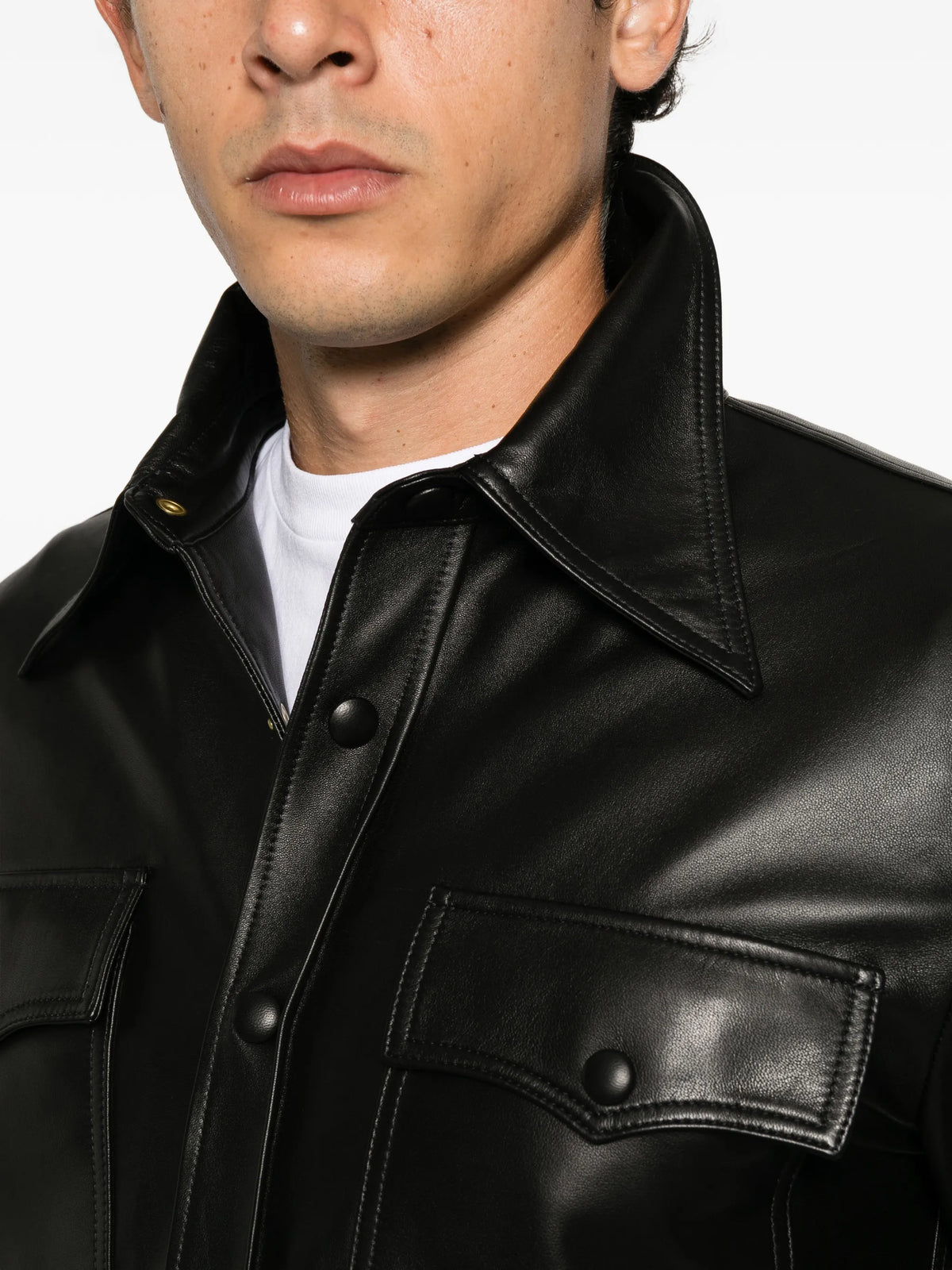 Chente leather overshirt