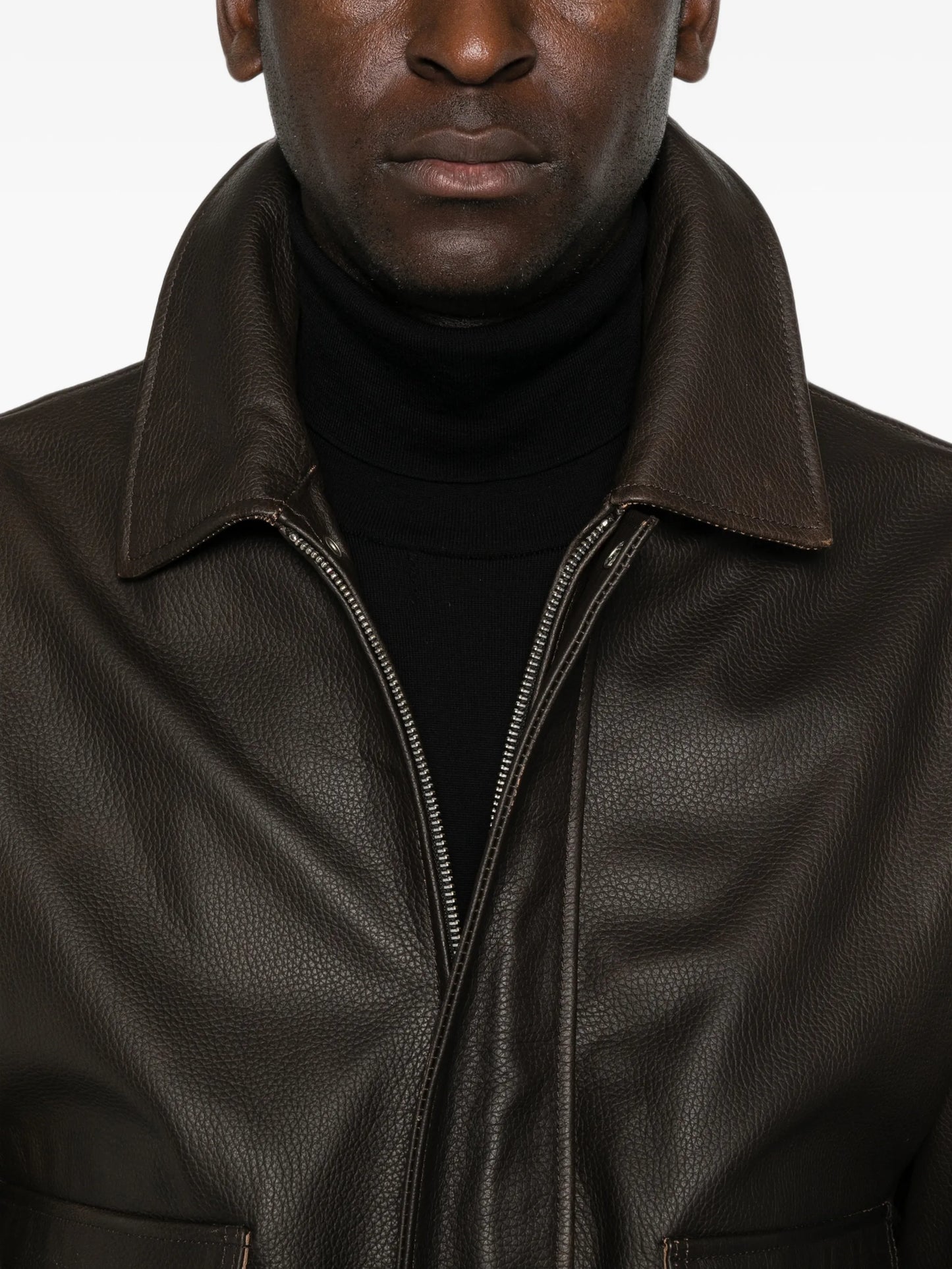 Bari zip-up leather jacket