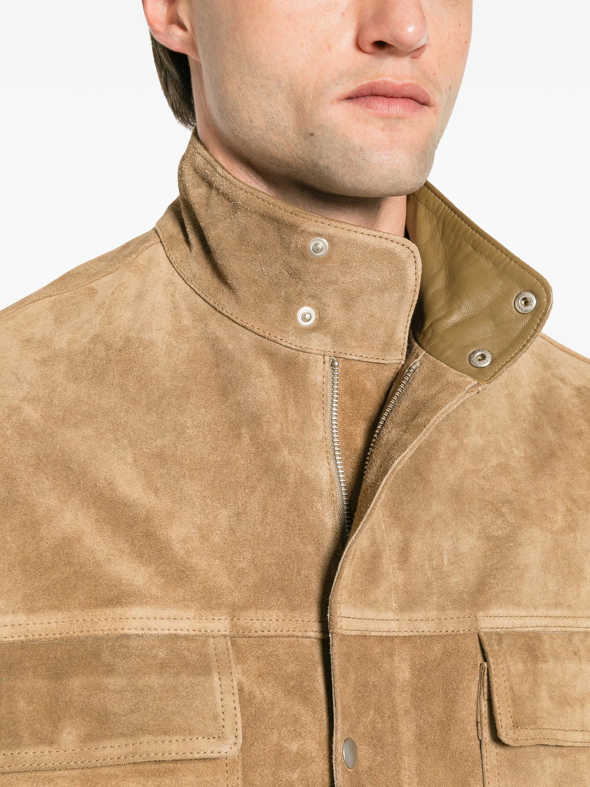 belted suede jacket