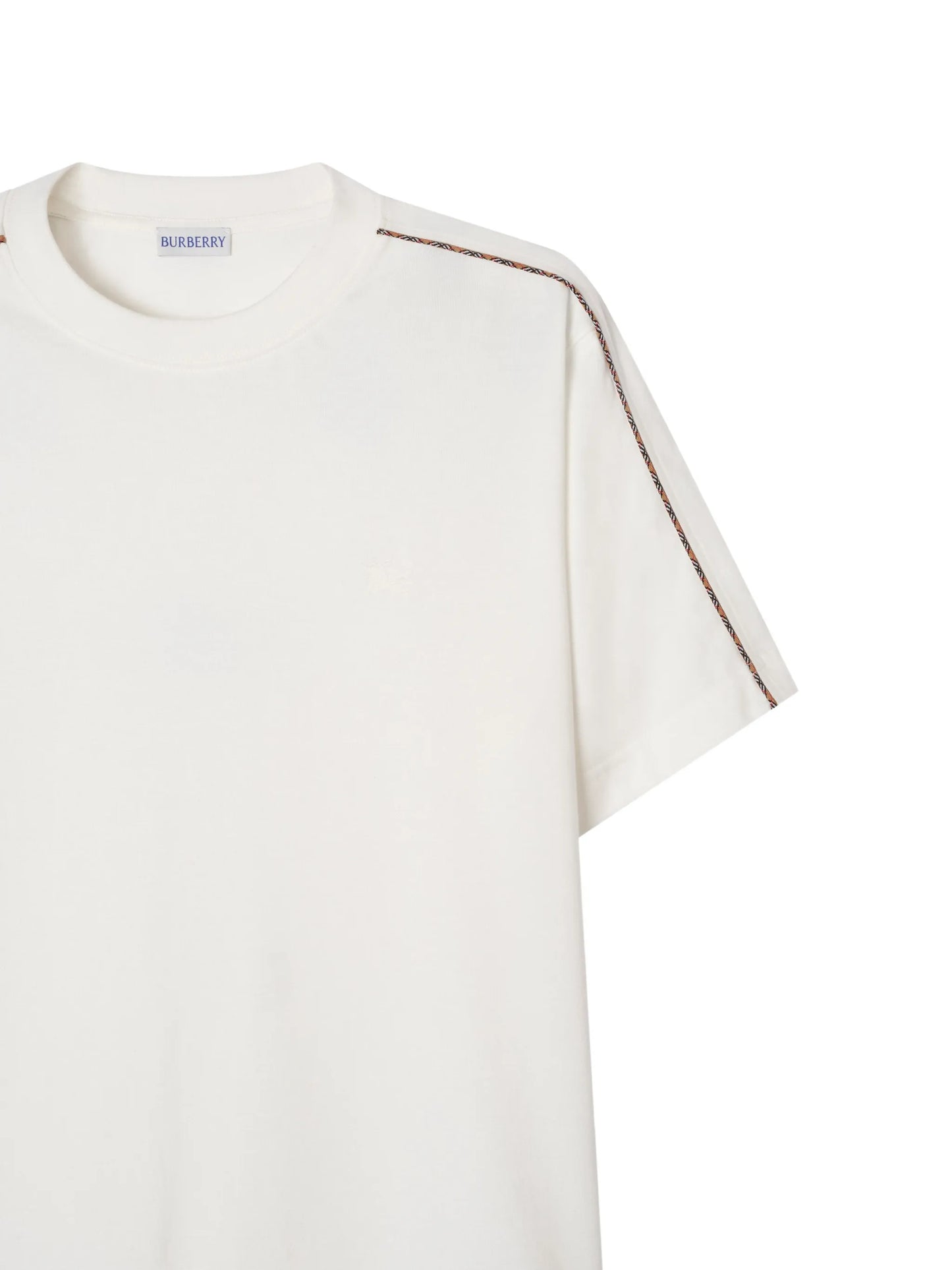 Check piping cotton T-shirt