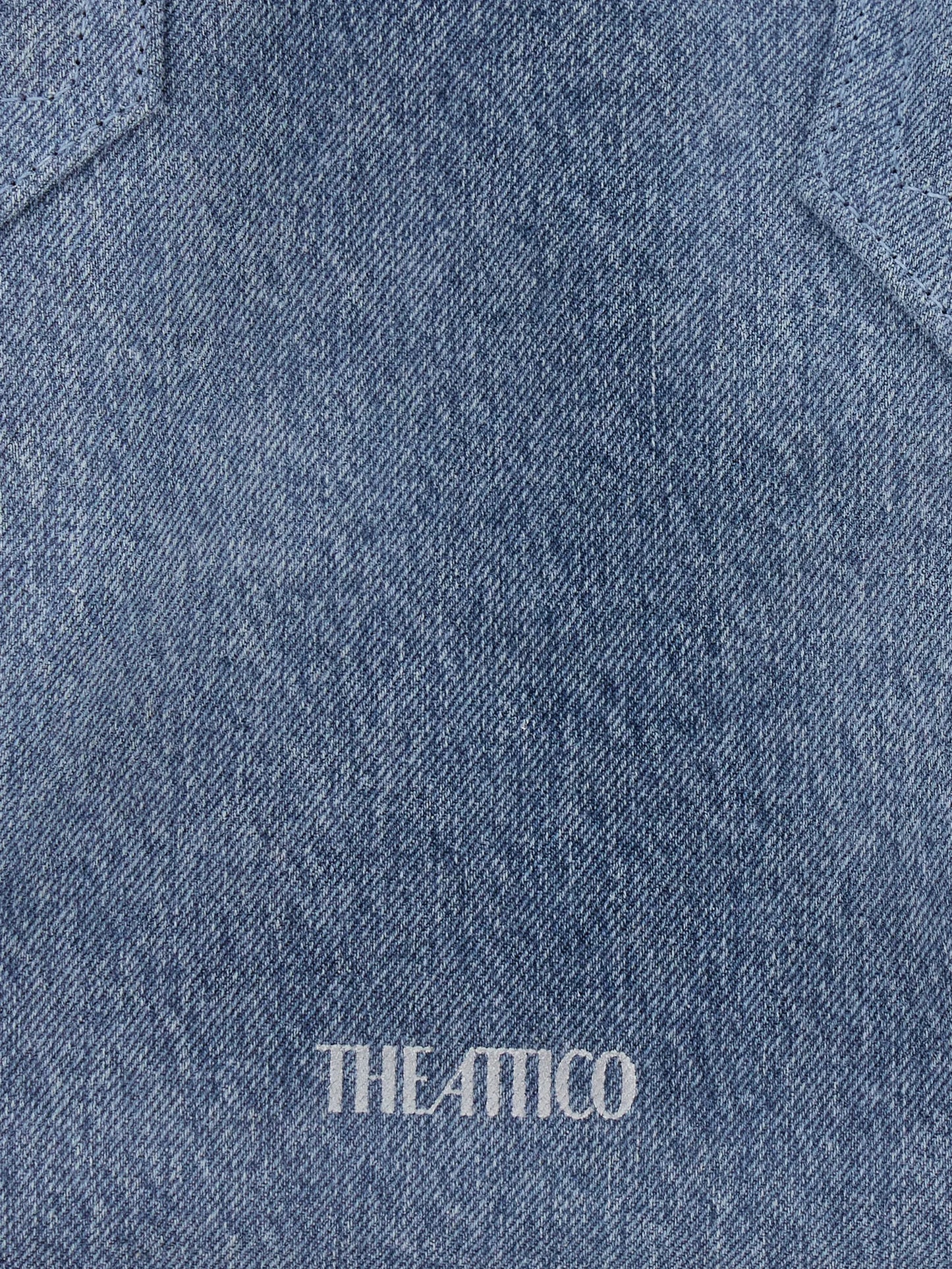 ''La Passeggiata Medium'' washed denim top handle bag