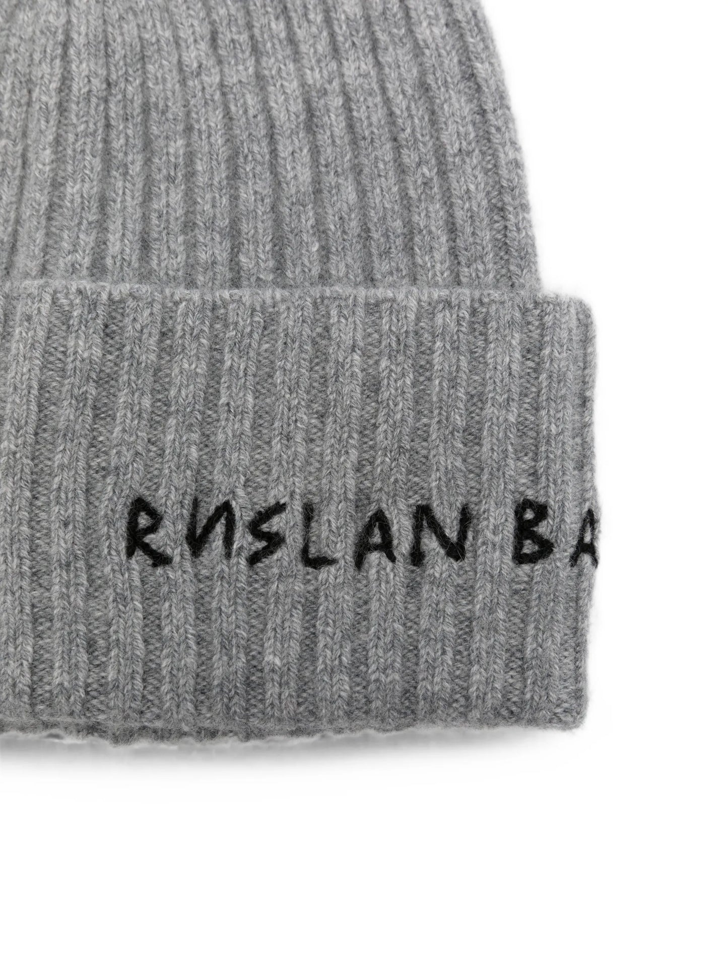 logo-embroidered ribbed beanie hat