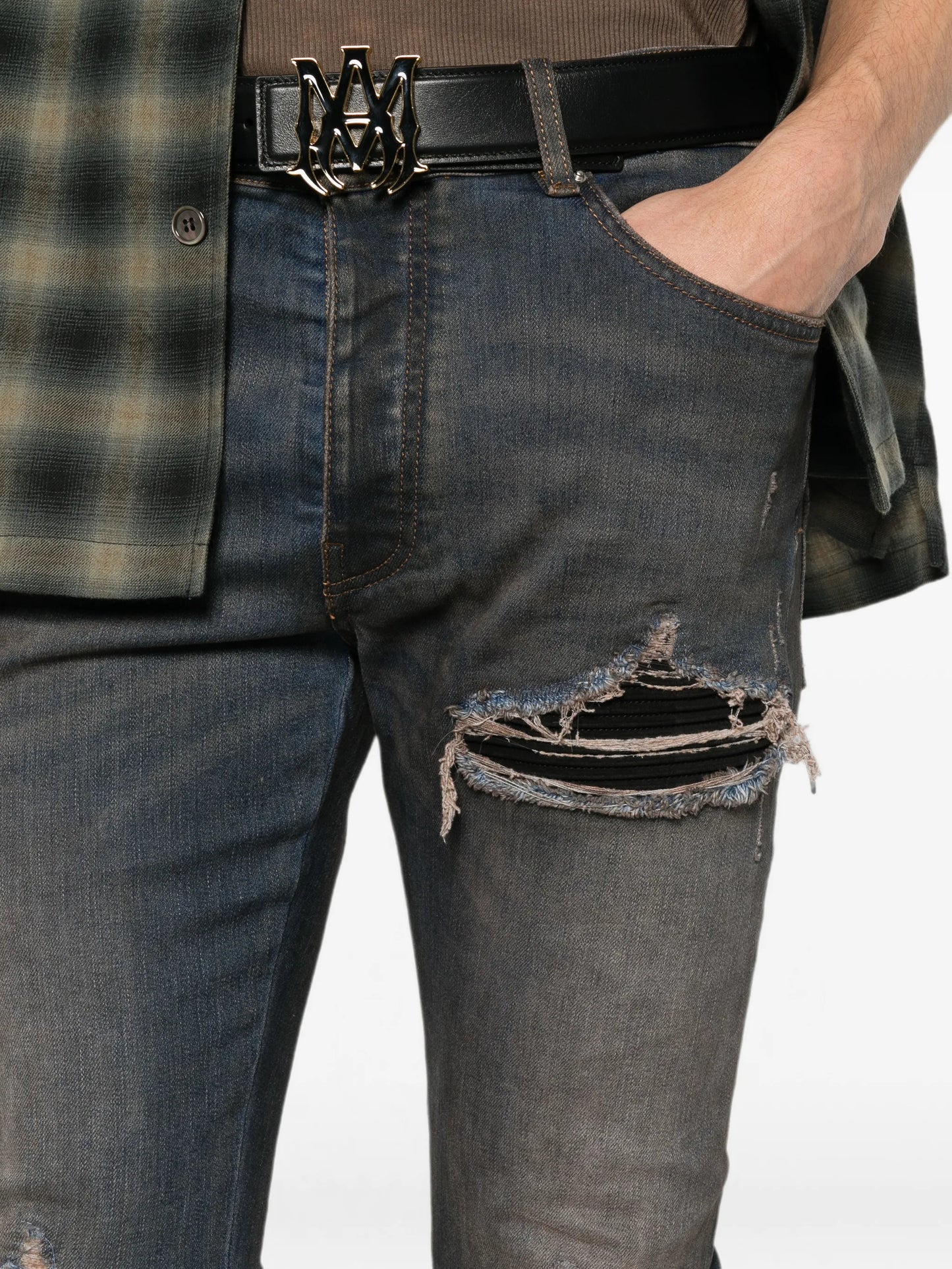 Ultrasuede MX1 distressed slim-fit jeans