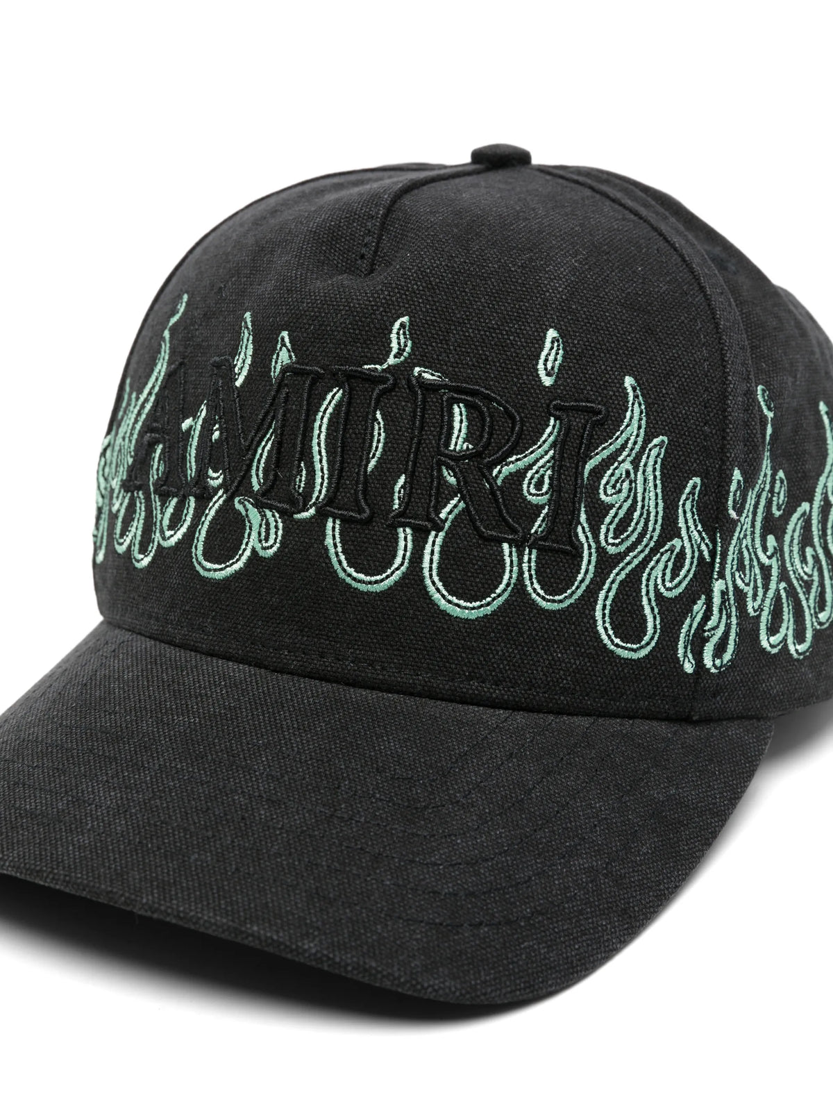 flame-embroidered logo baseball cap