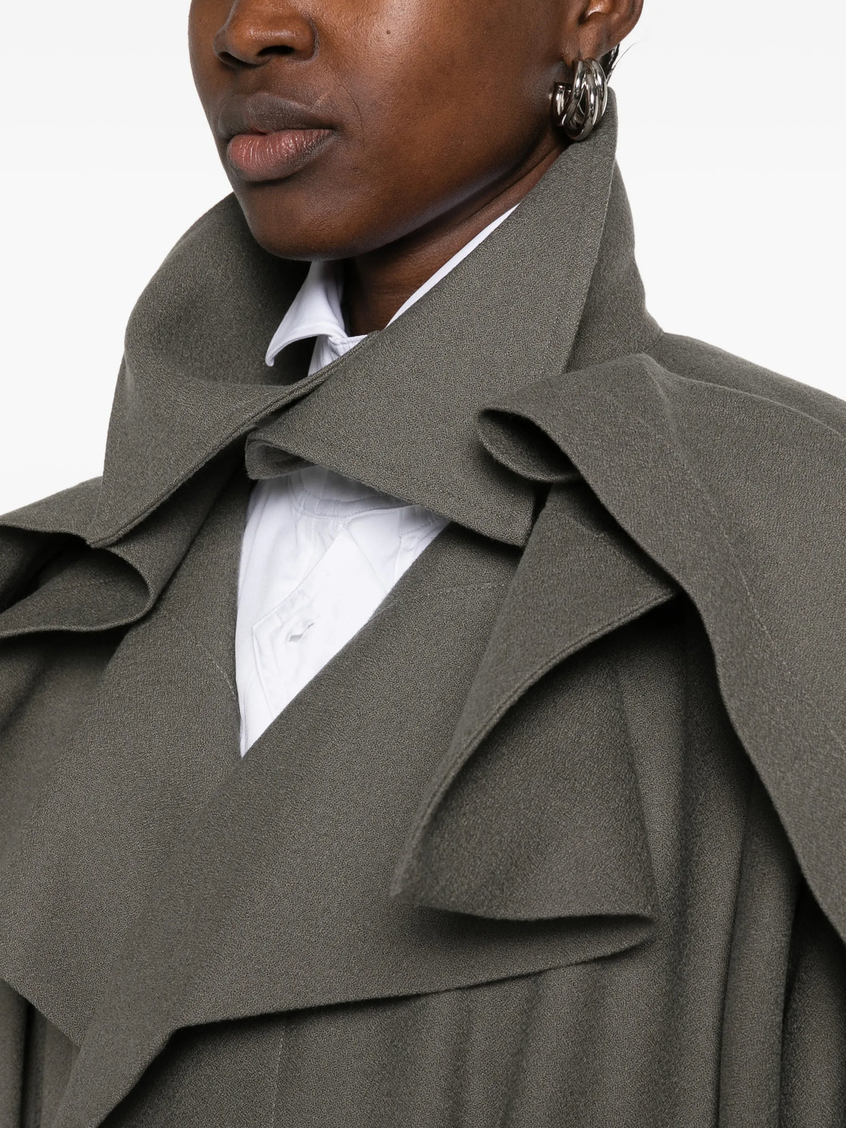 Calligraph belted single breasted coat