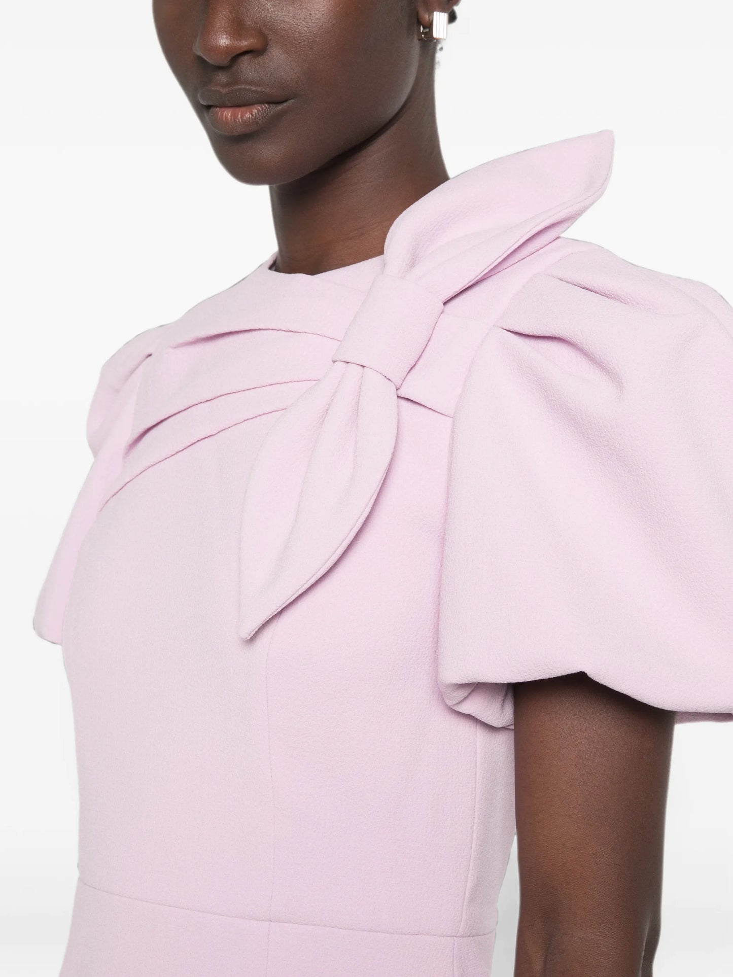Yolanda bow-detail puff-sleeve mini dress
