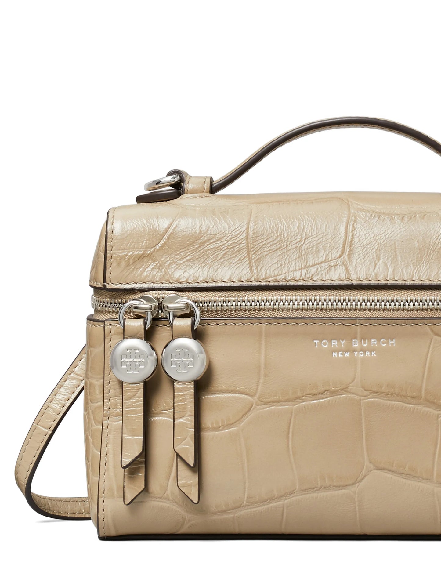 slim Romy croc-embossed top-handle bag