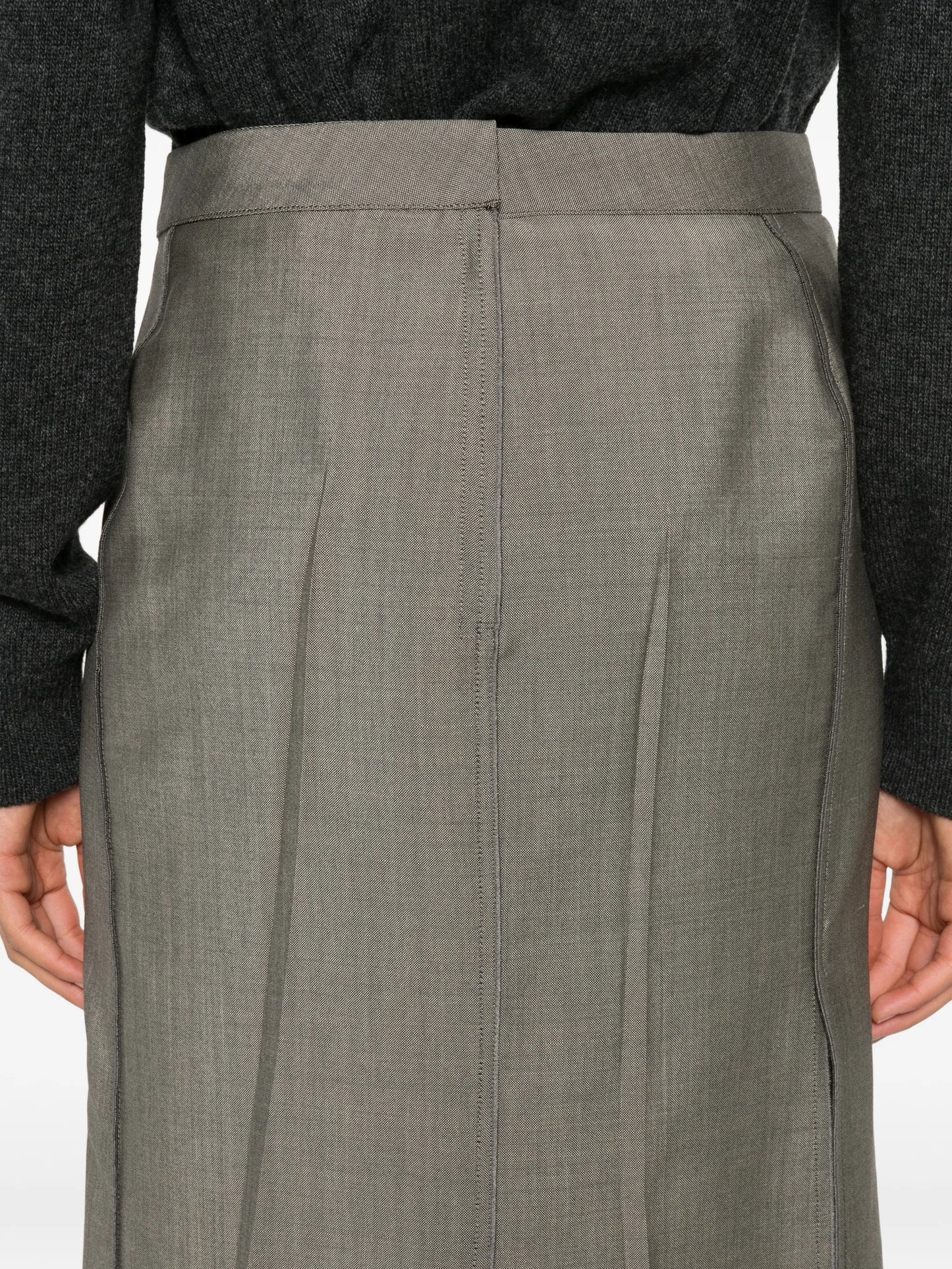 asymmetric-hem midi skirt