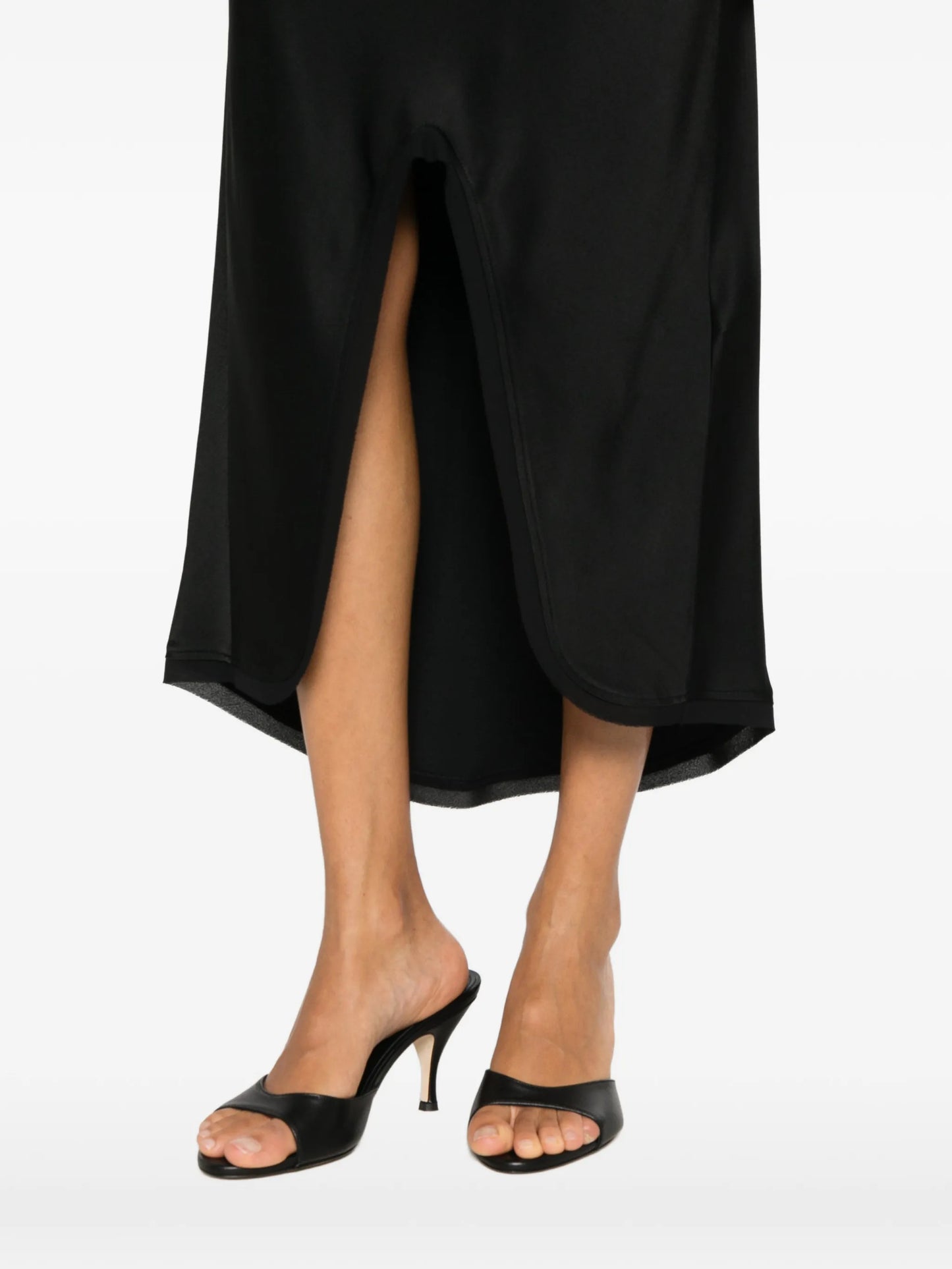 split-detail midi skirt