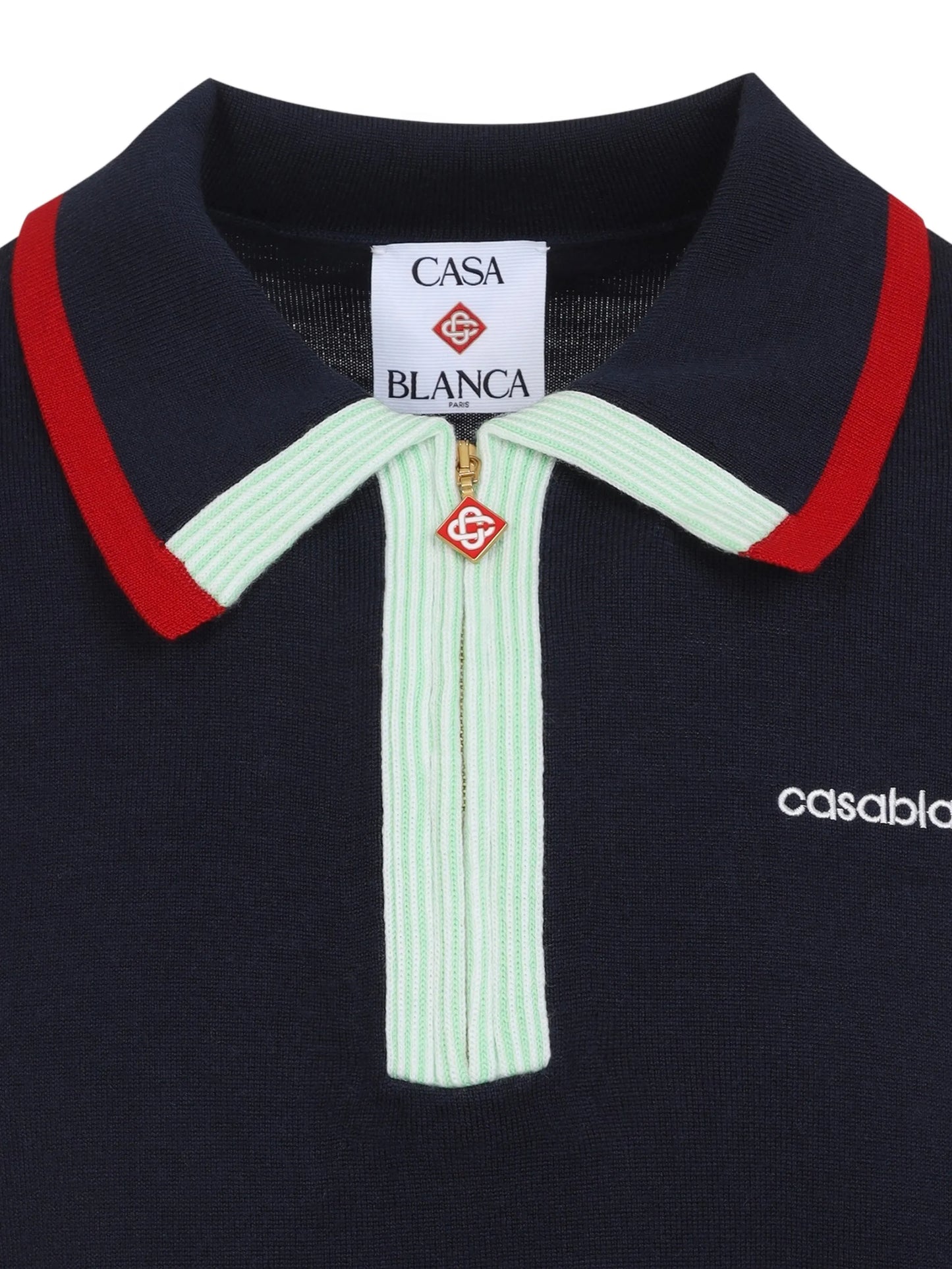 navy merino short sleeve polo shirt