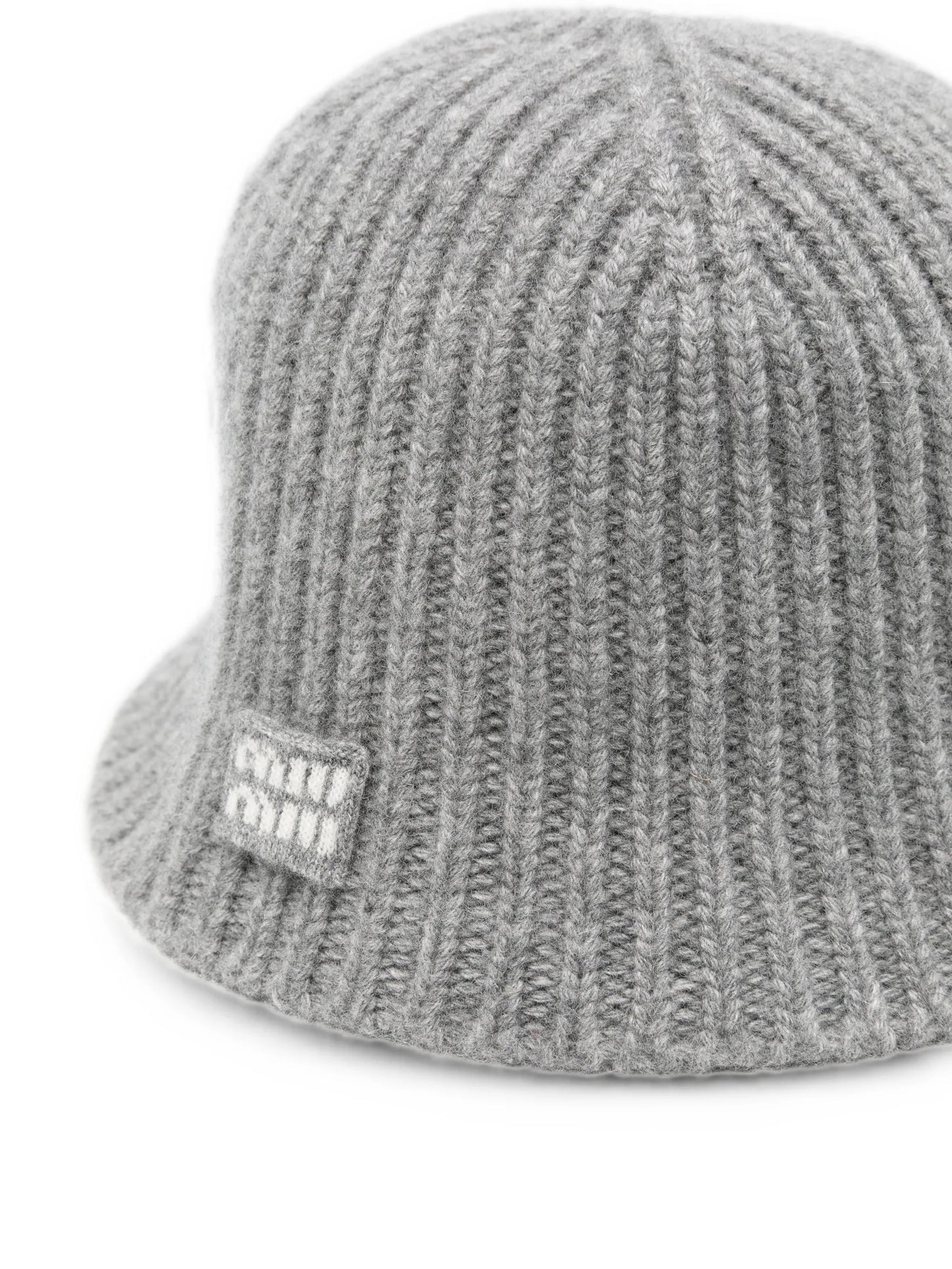 logo-patch ribbed bucket hat