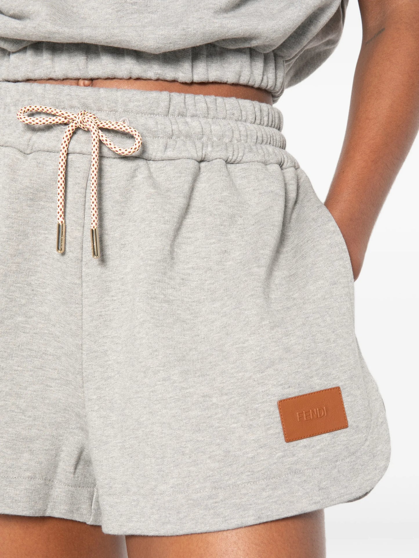logo-patch track shorts