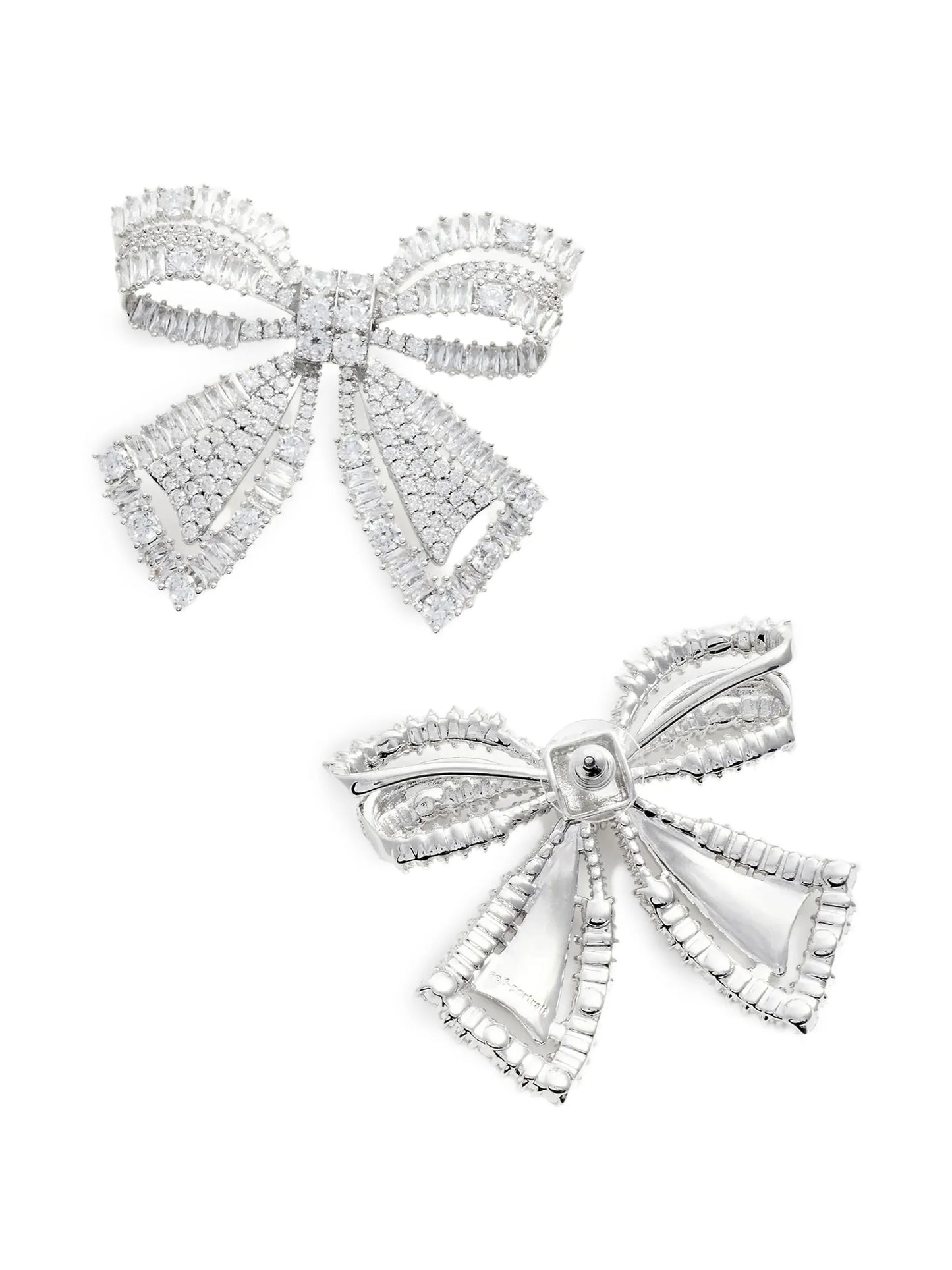 crystal-embellished bow earrings