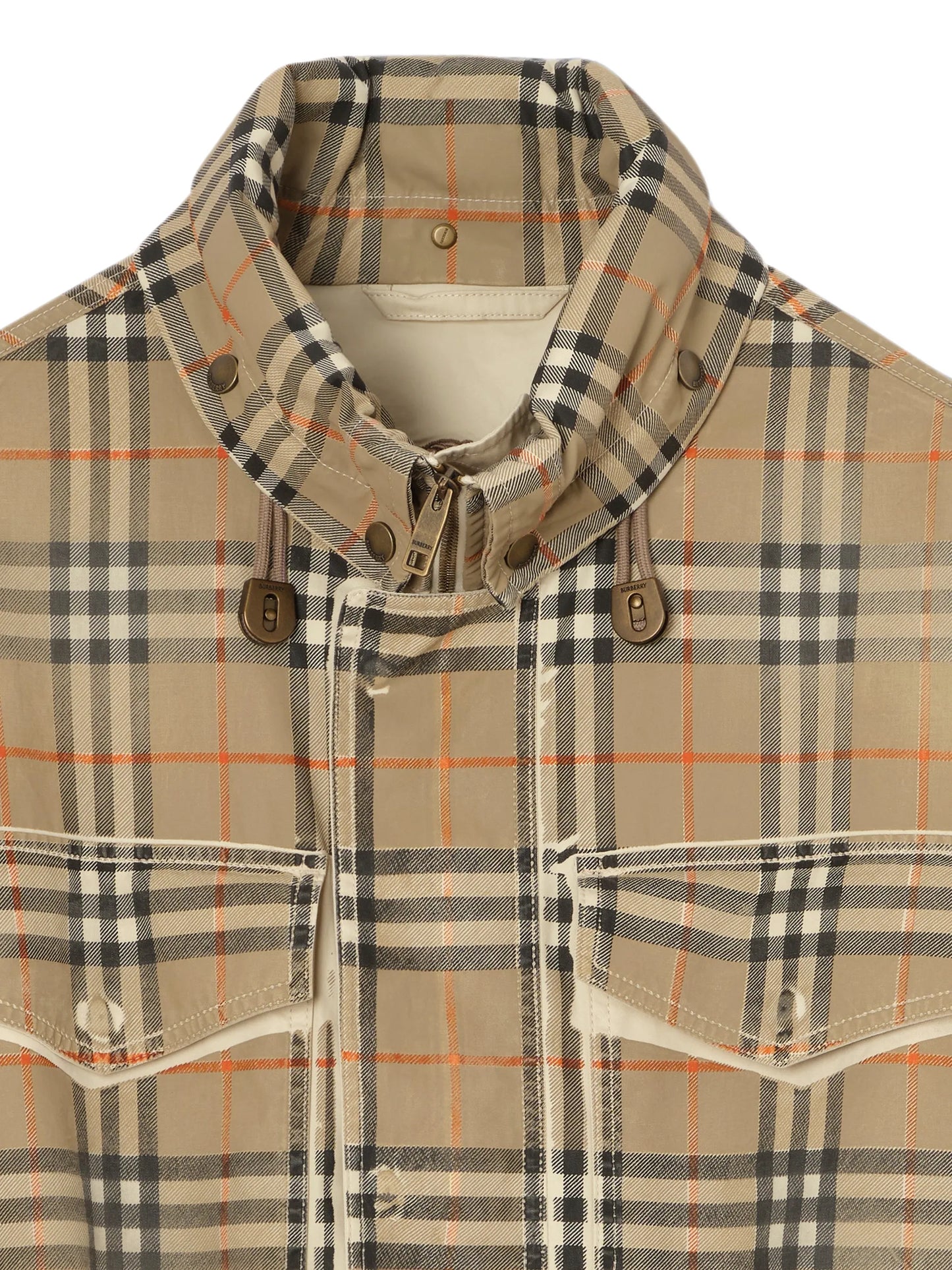 gradient Check tropical gabardine parka