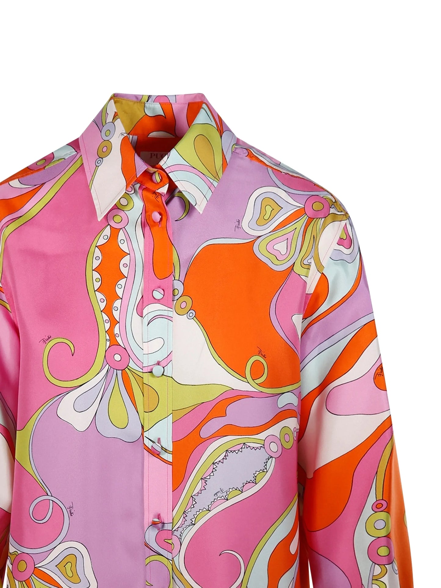 abstract-print silk shirt