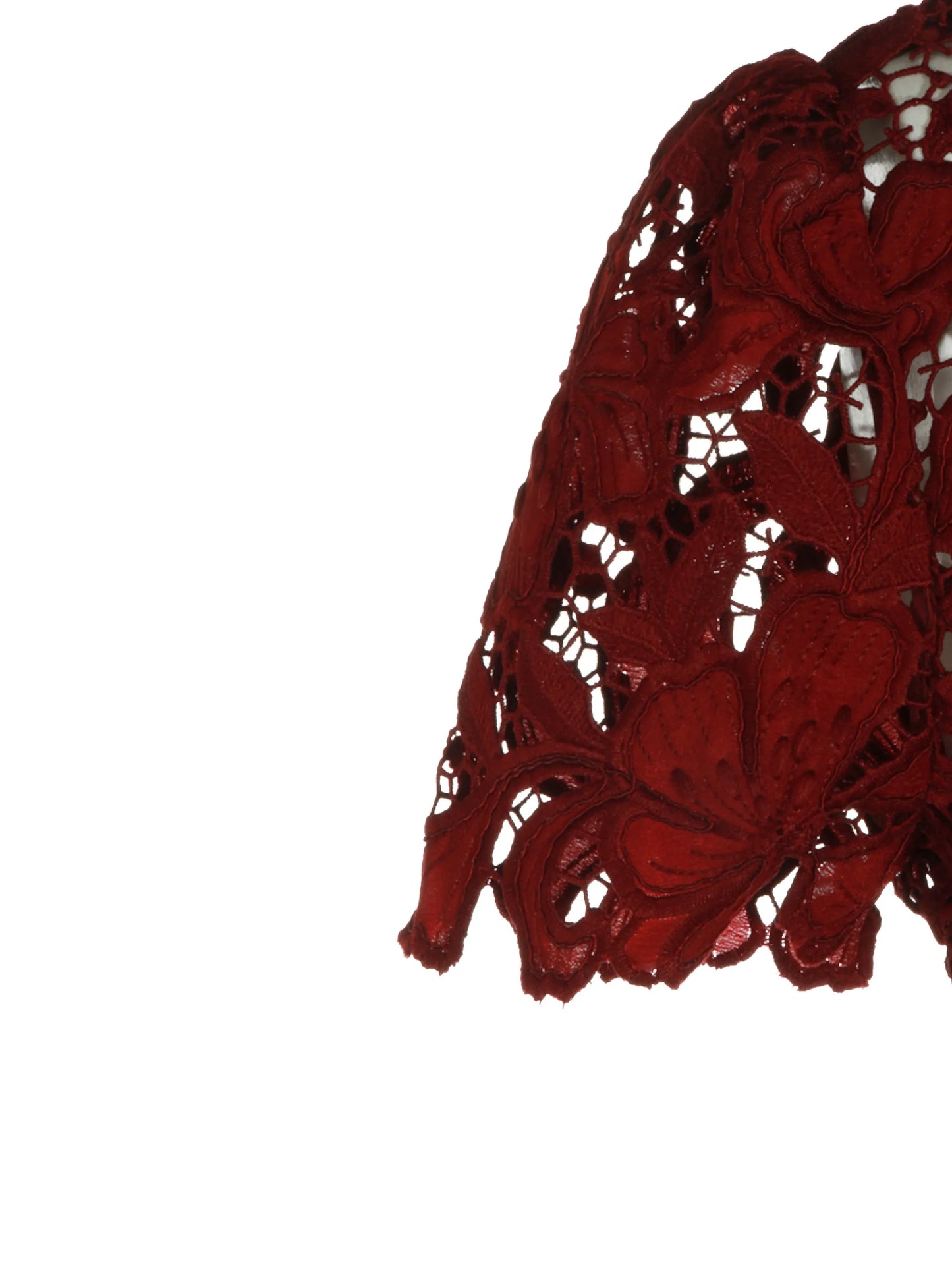 guipure-lace floral-embellished mini dress