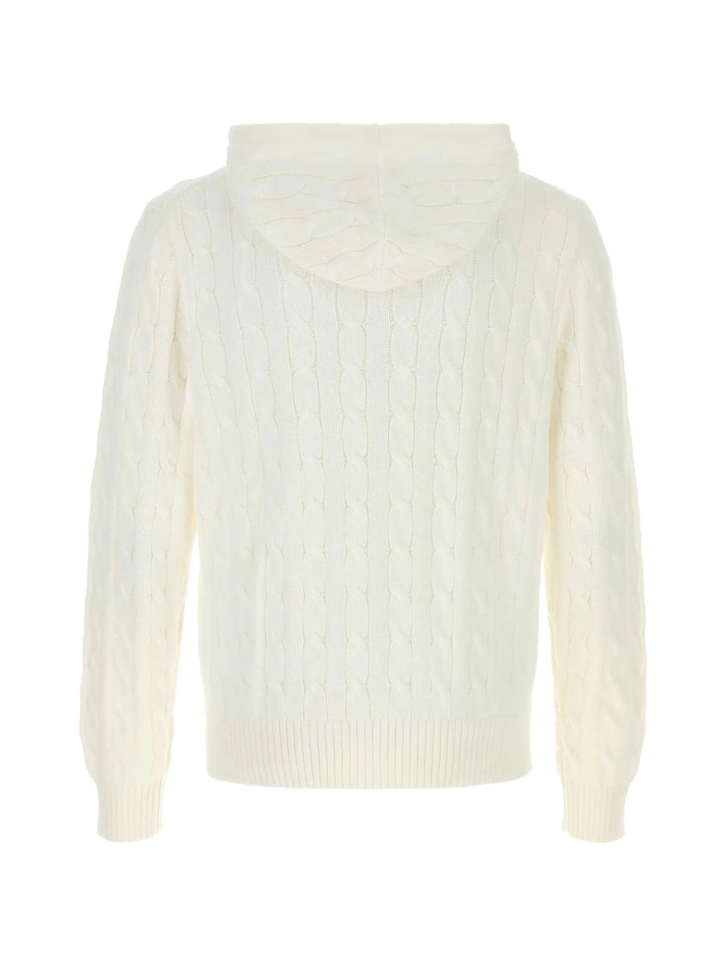 cable-knit zip-up hoodie