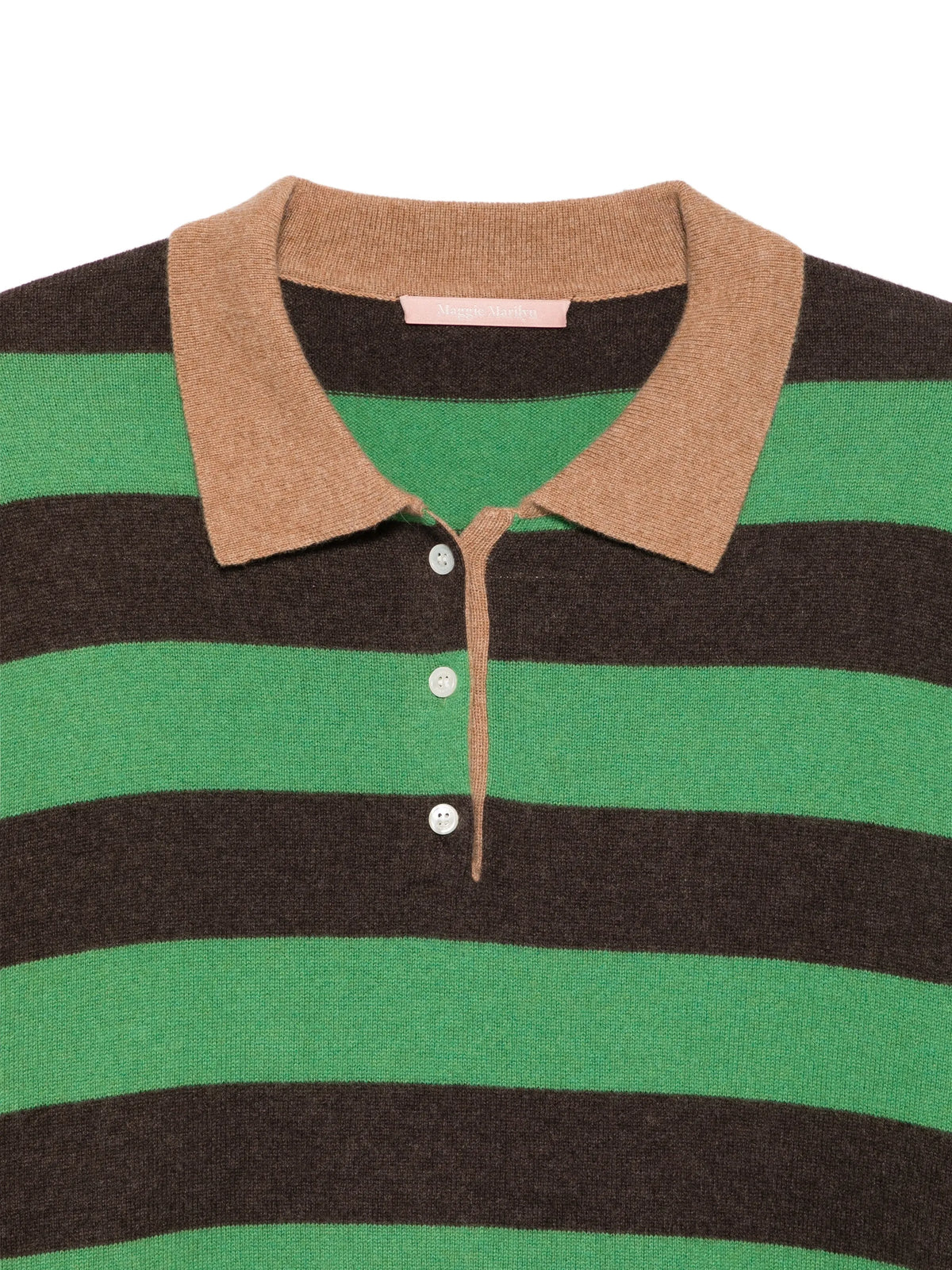 striped polo-collar sweater