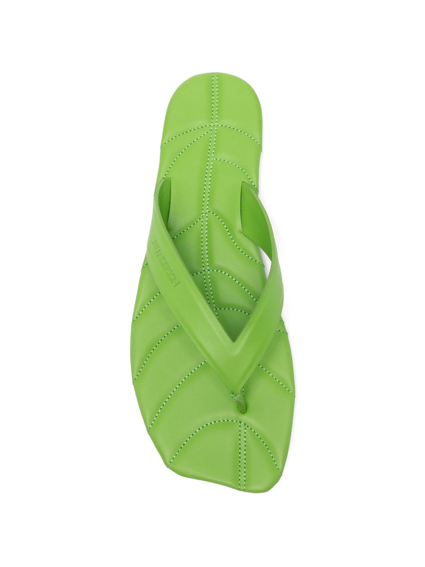 Leaf quilted leather flat sandals