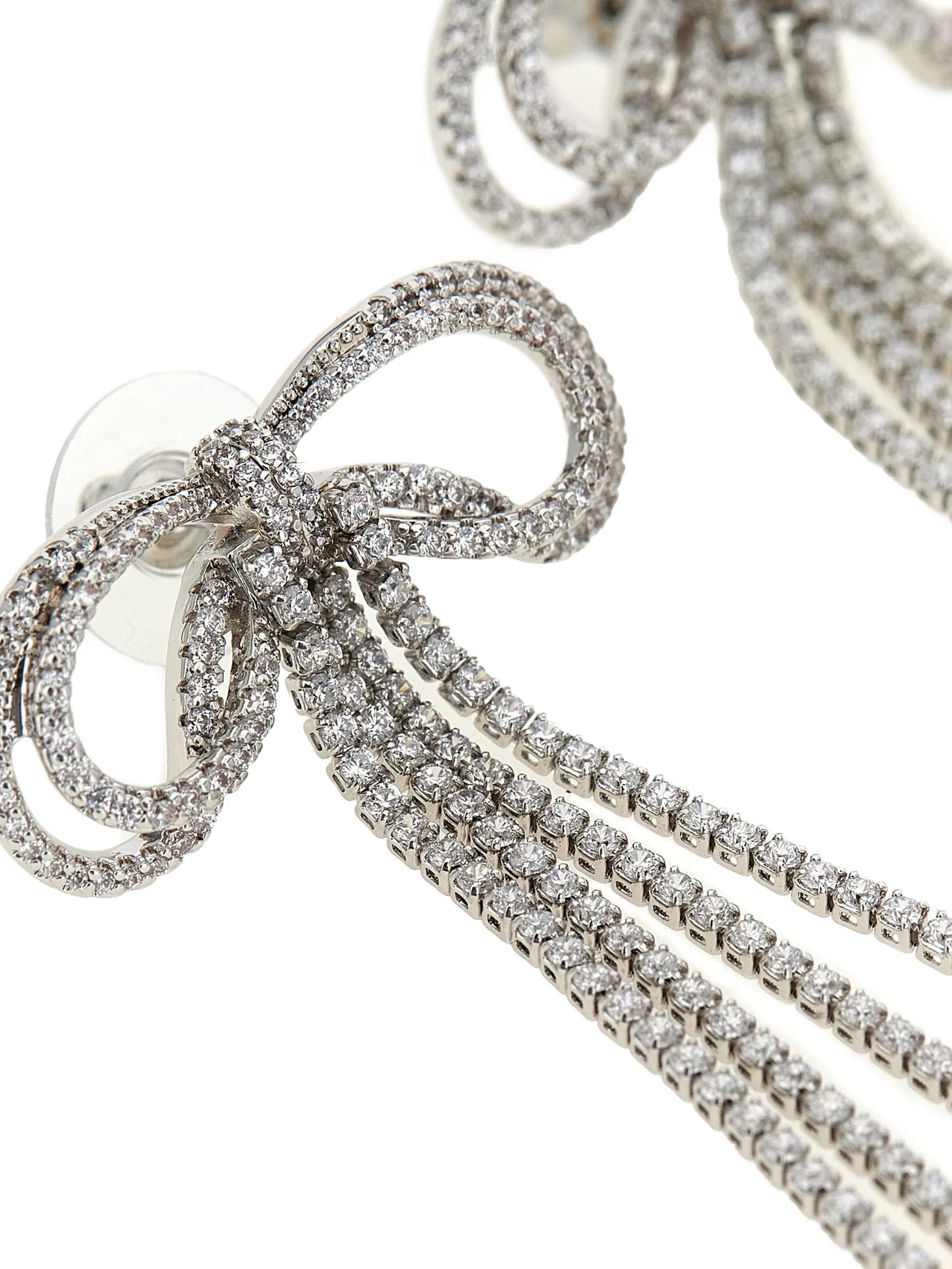 crystal-embellished bow earrings