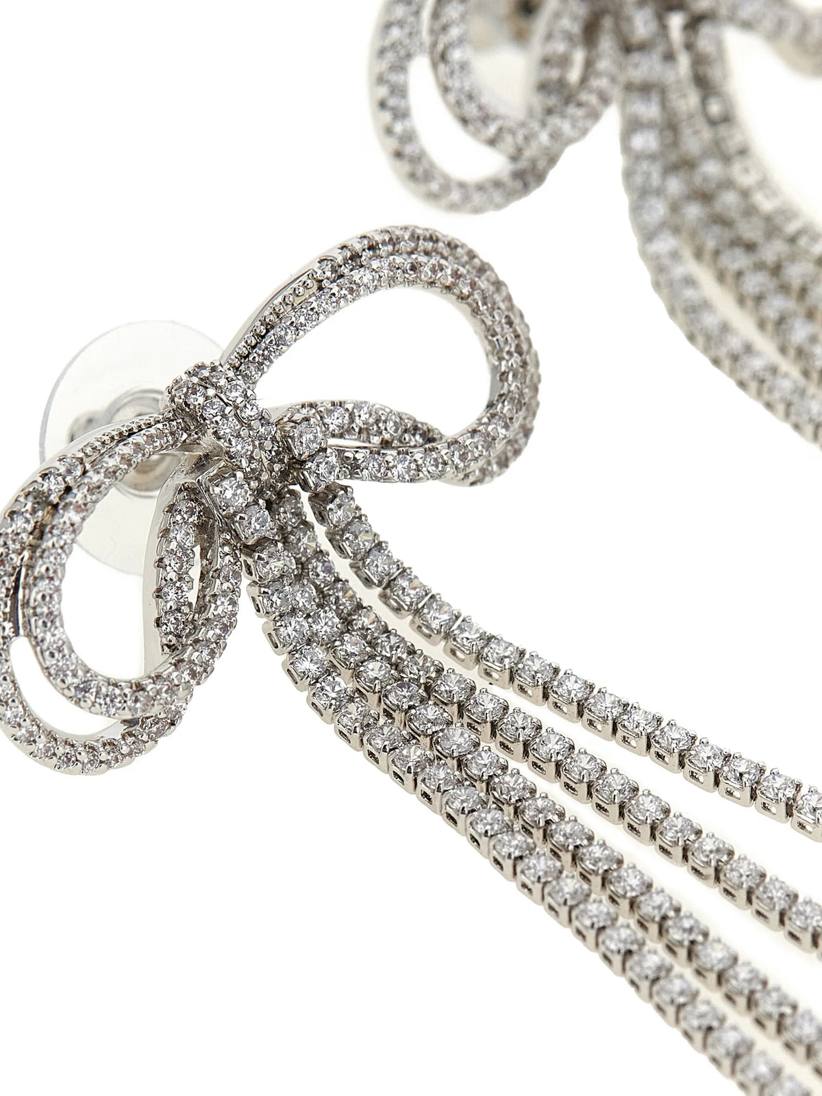 double crystal bow earrings