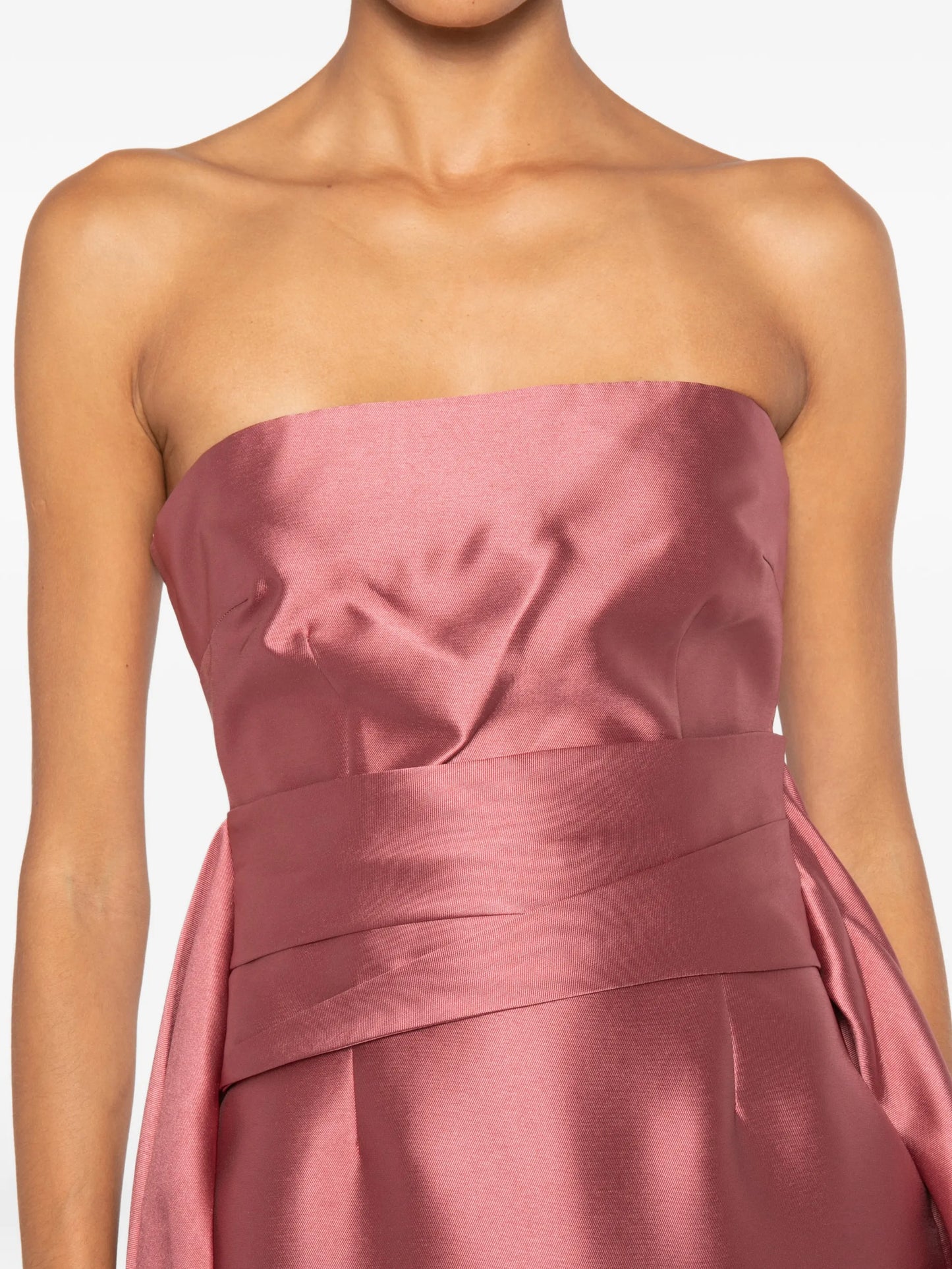 strapless draped-panel maxi dress
