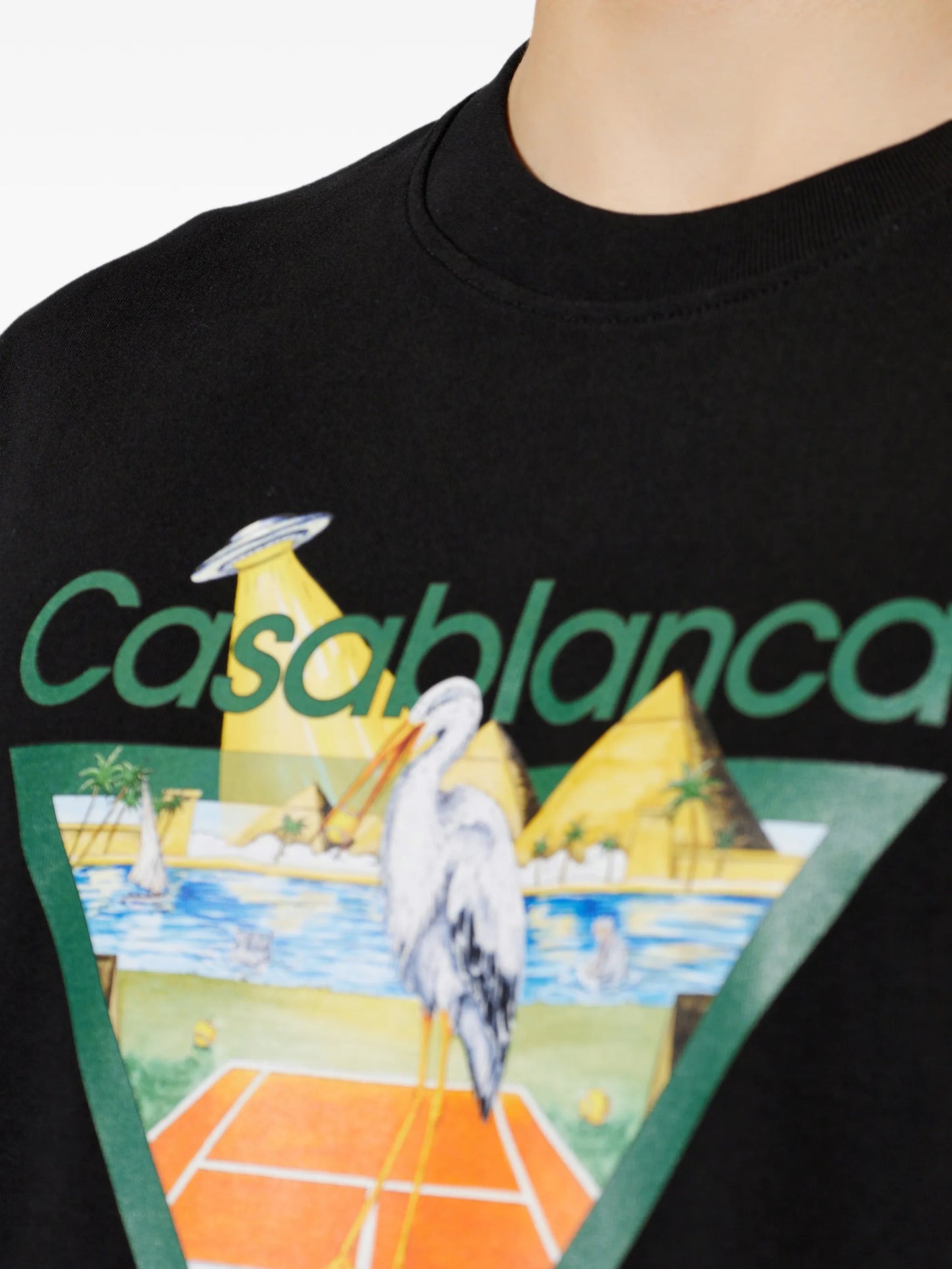 black Tennis Club icon pyramid abduction short sleeve T‑shirt