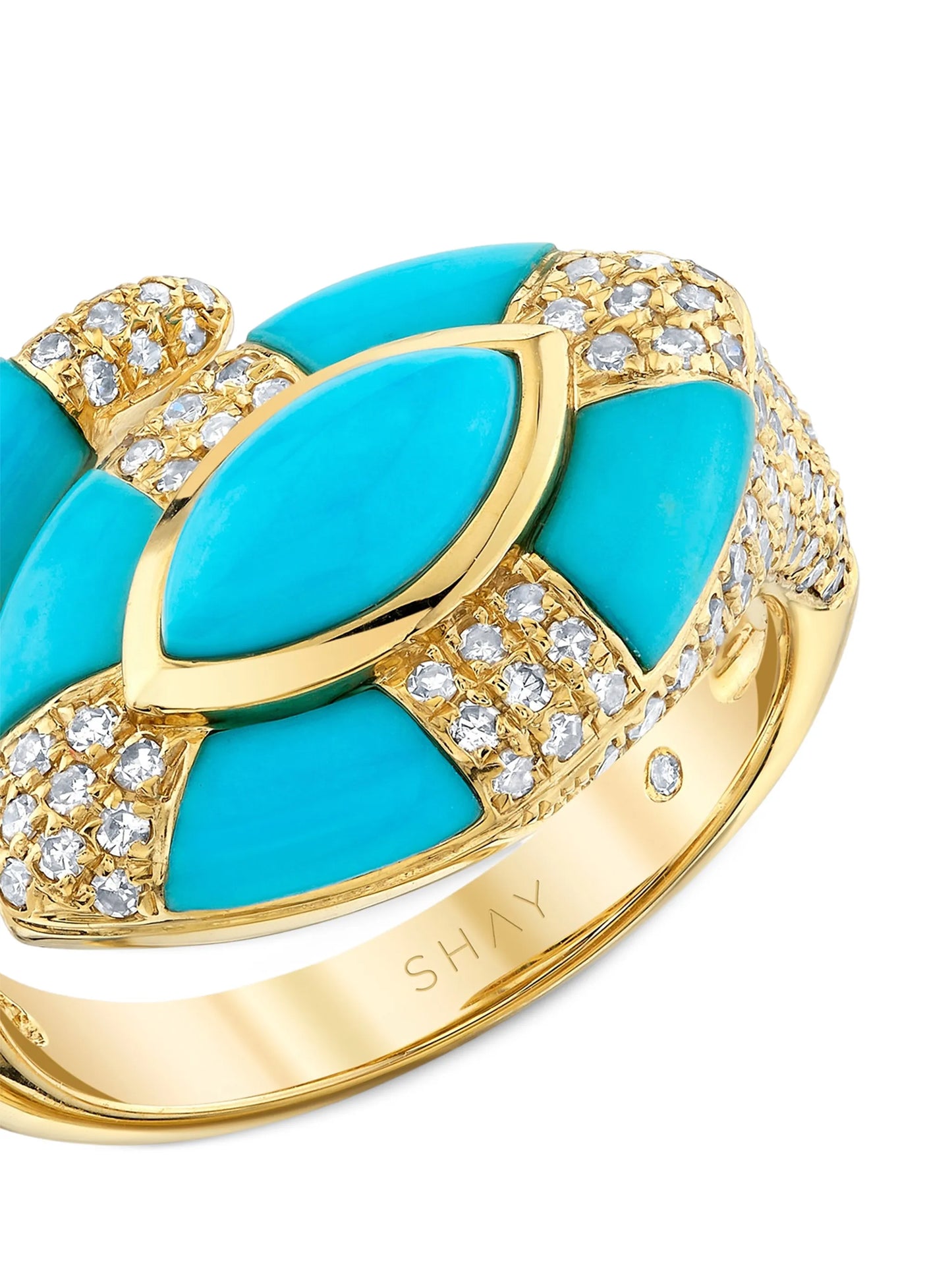 Evil Eye turquoise and diamond ring