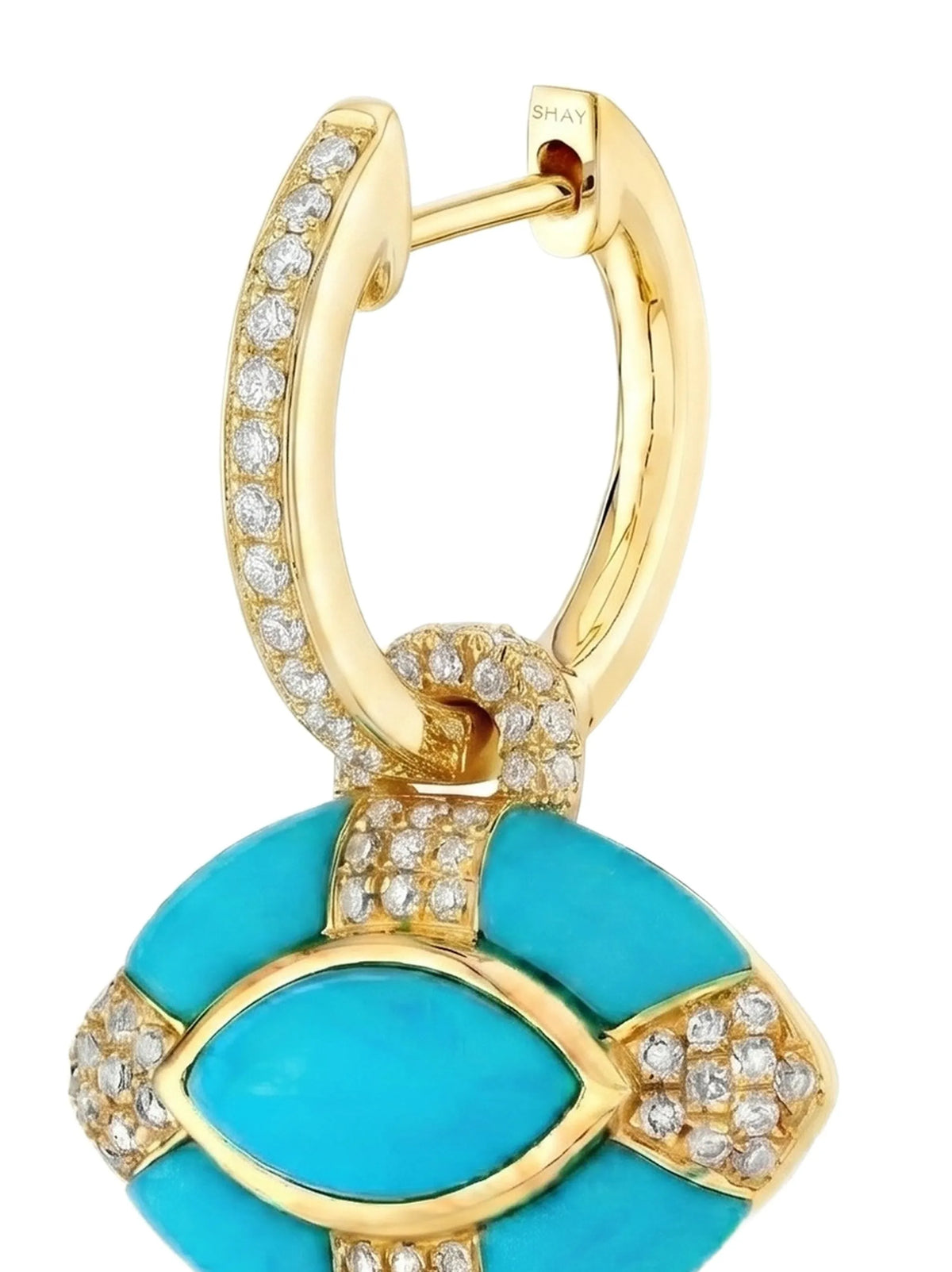 Evil Eye turquoise and diamond earrings