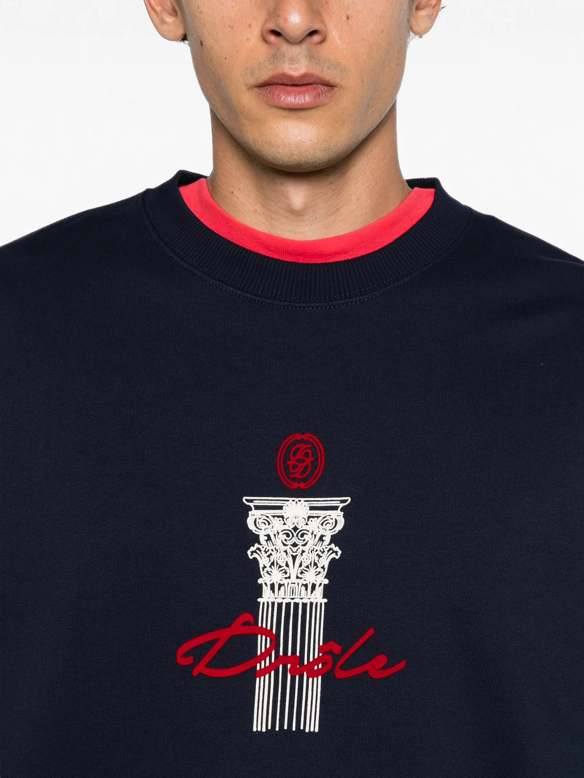 column-print sweatshirt