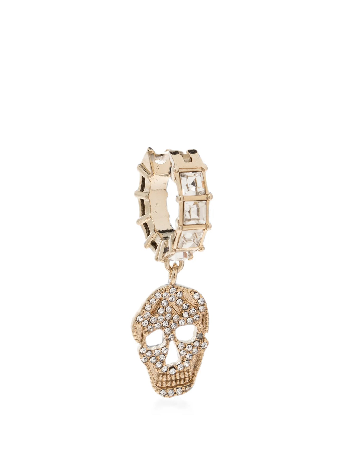 Pavé Skull hoop earrings in pale gold-finish
