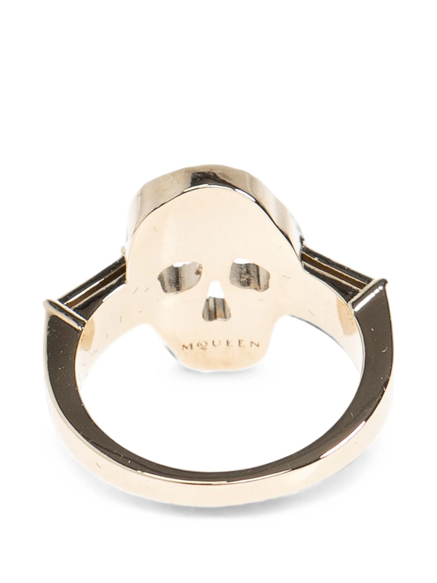 Pavé Skull ring in pale gold-finish