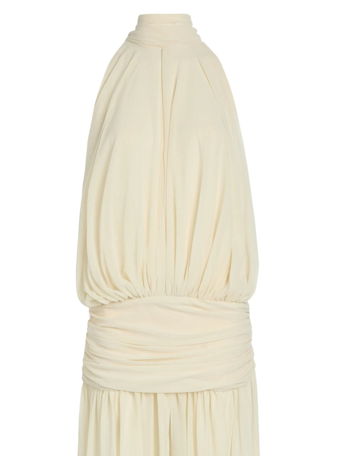 Cruz halterneck ruched maxi dress