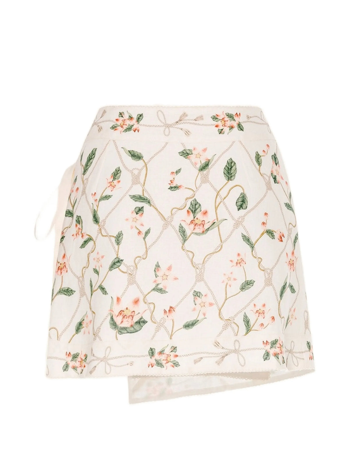 Luna floral-print mini wrap skirt